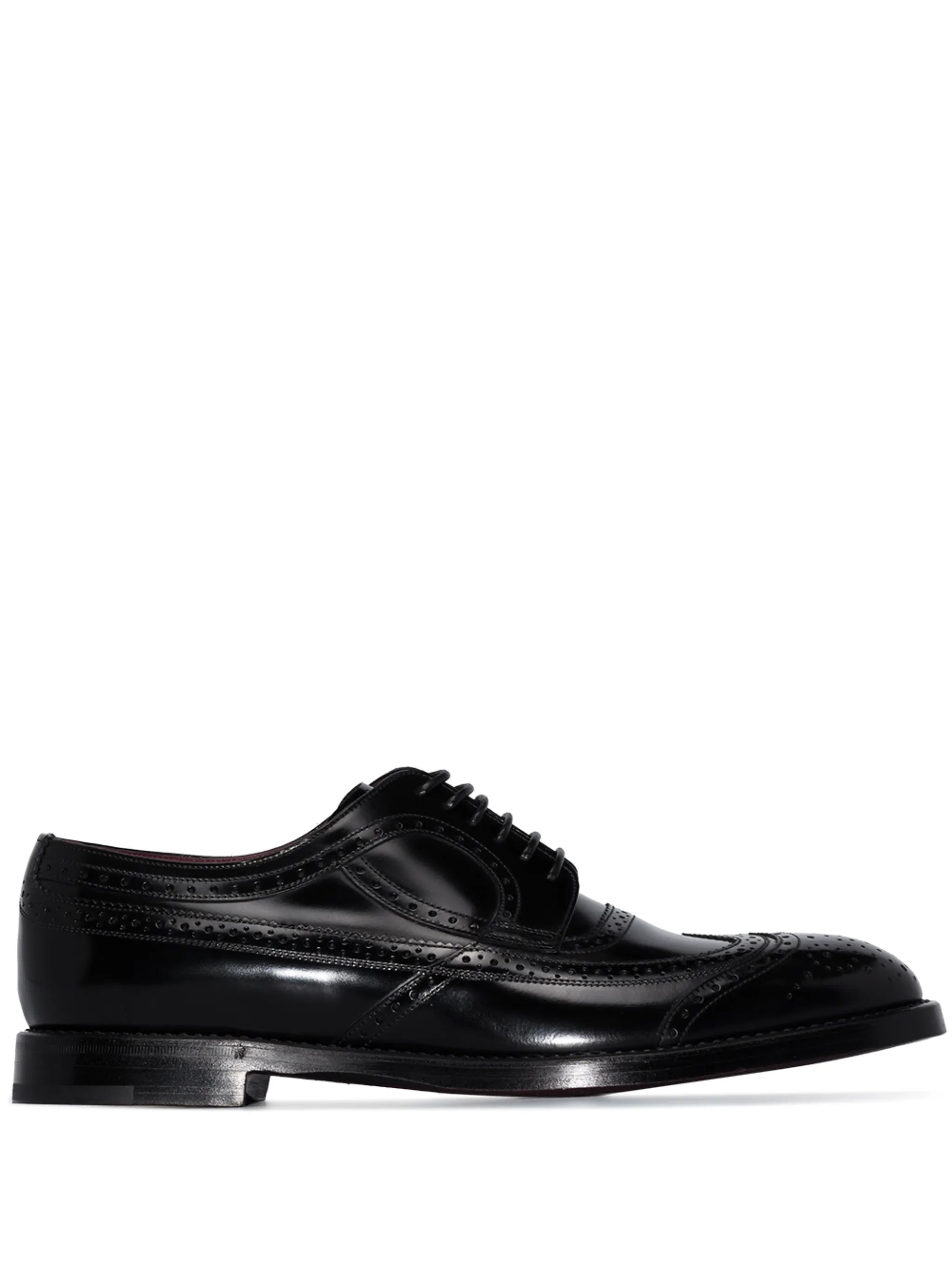 brushed leather brogues