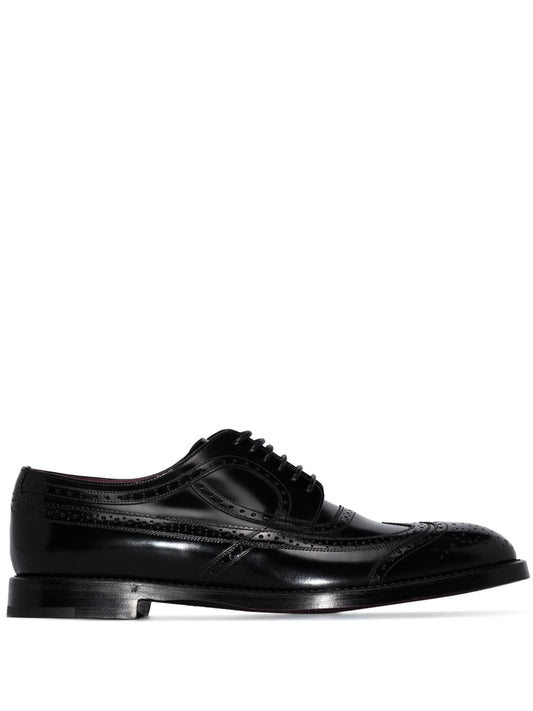 brushed leather brogues