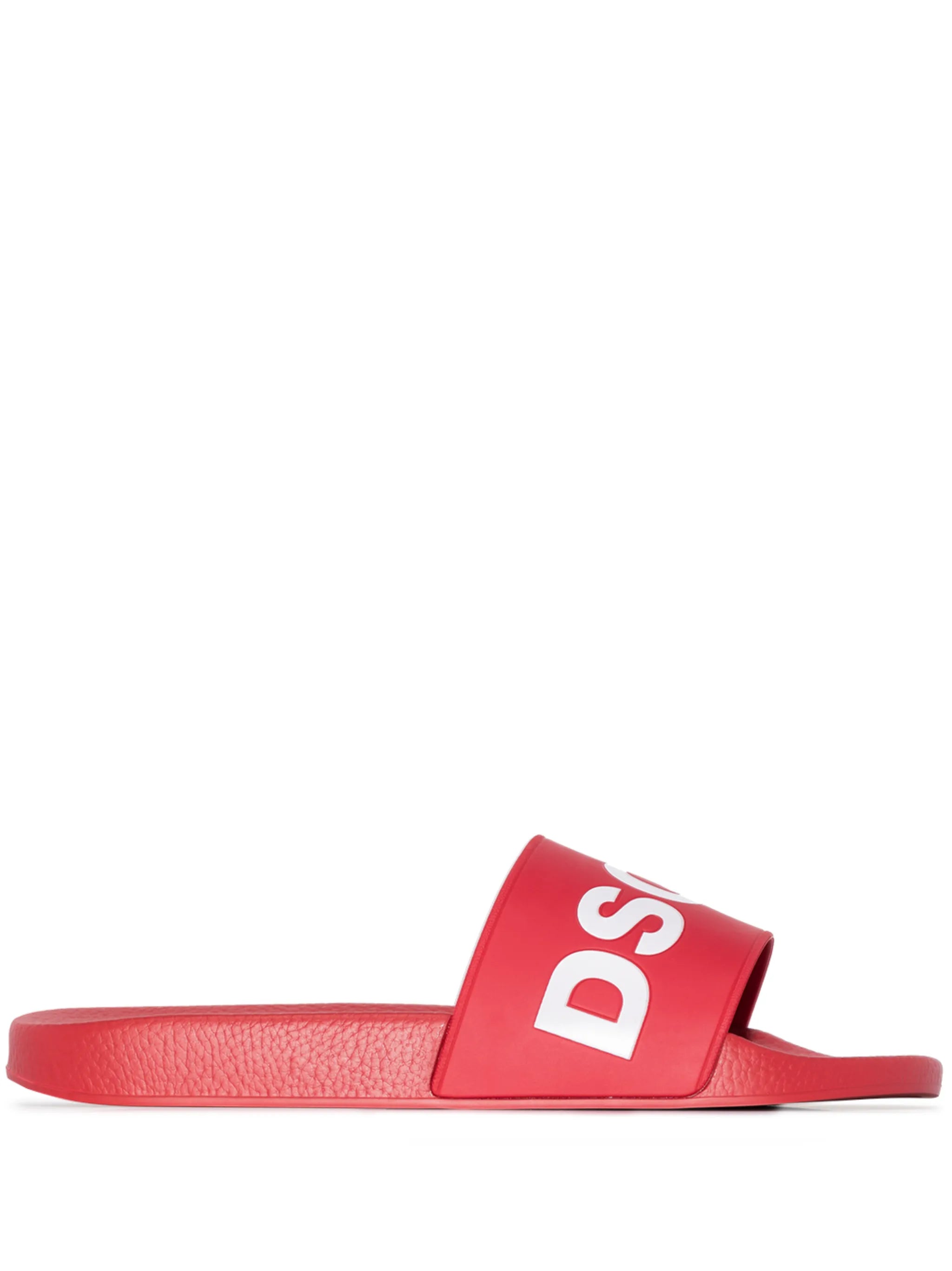 logo-print slide sandals