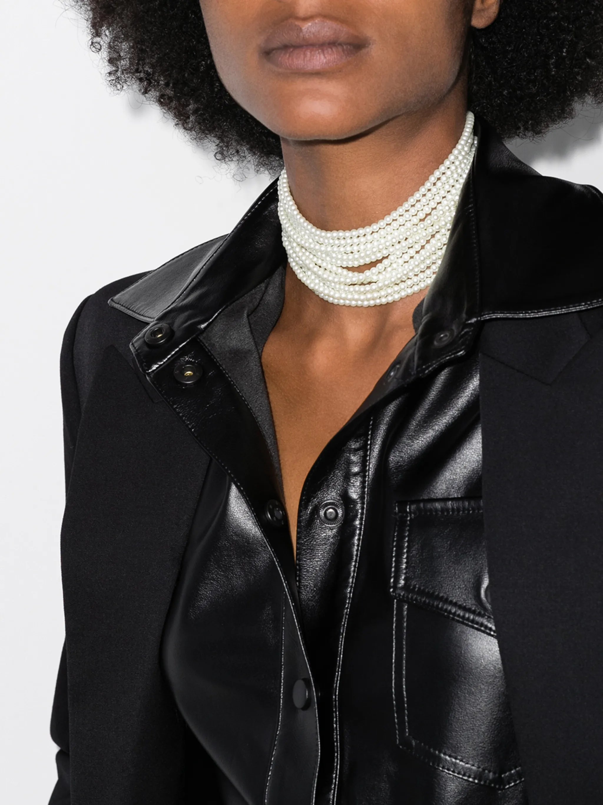 multi strand pearl choker necklace
