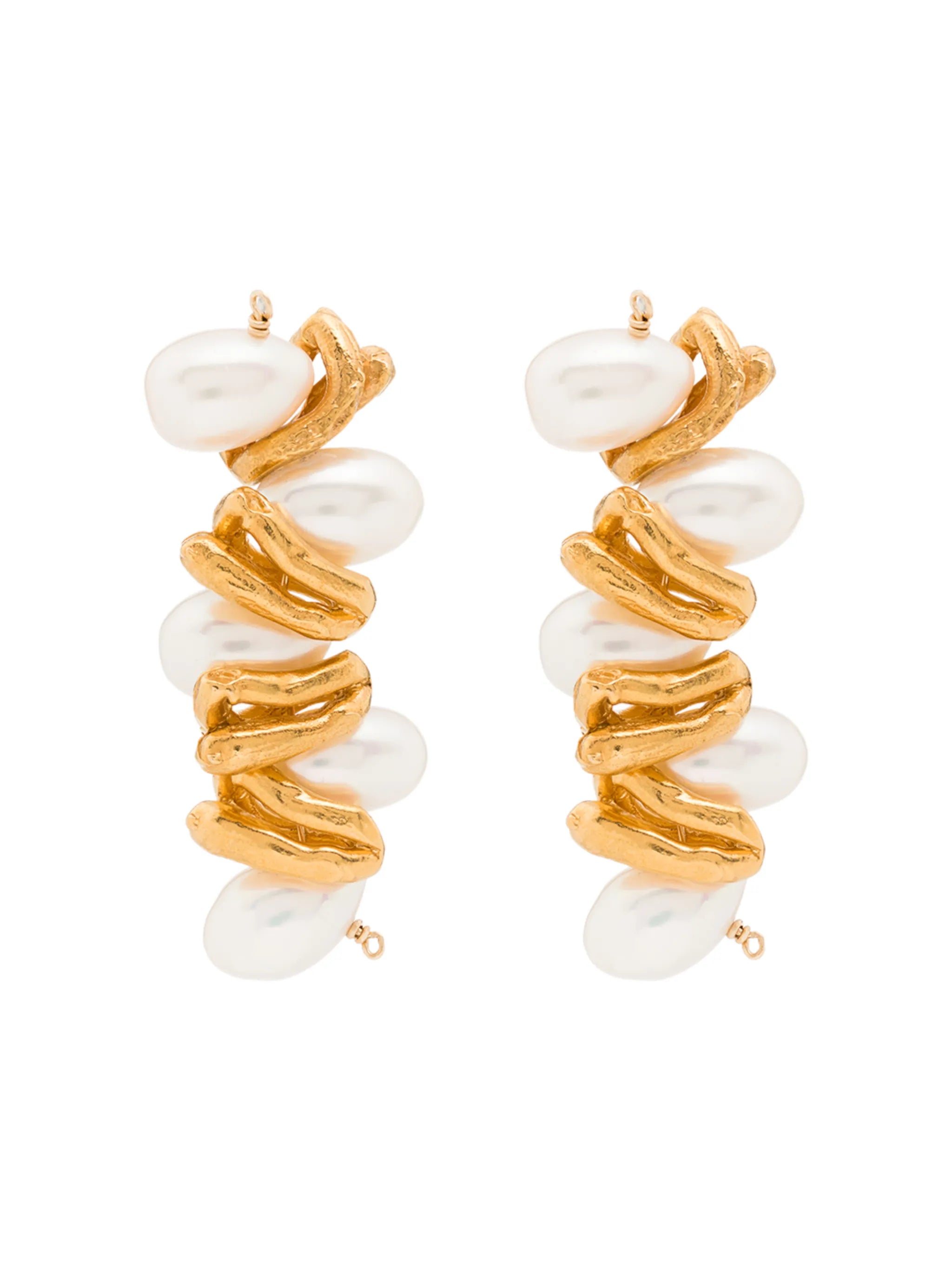 Calliope gold-plated pearl earrings
