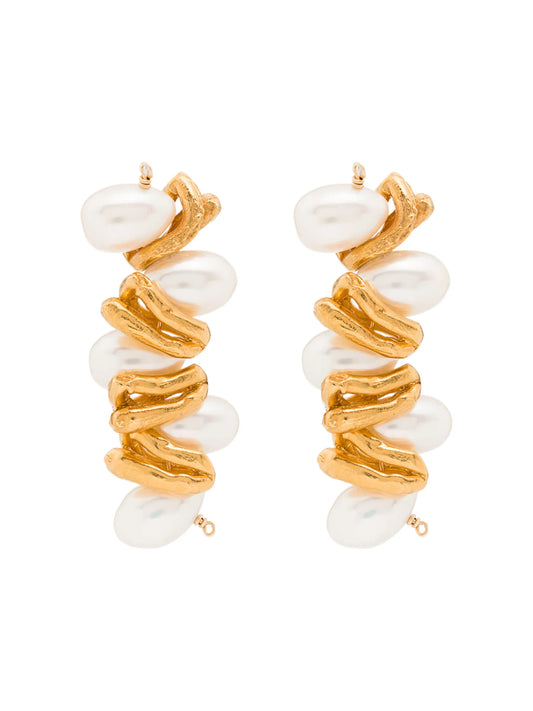 Calliope gold-plated pearl earrings