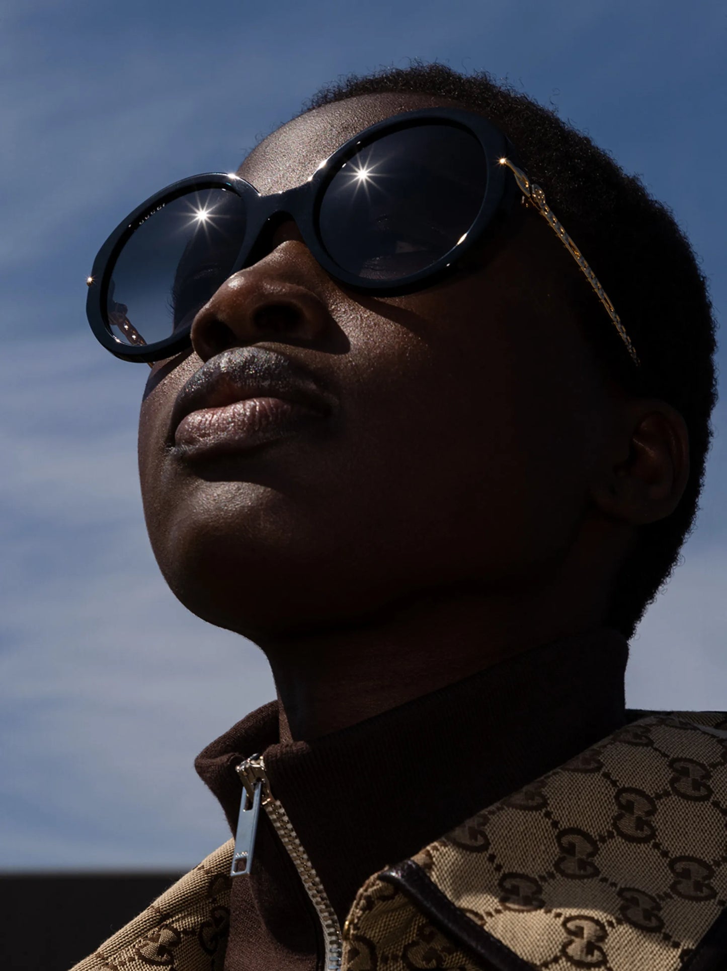 oversized-frame gradient-lenses sunglasses