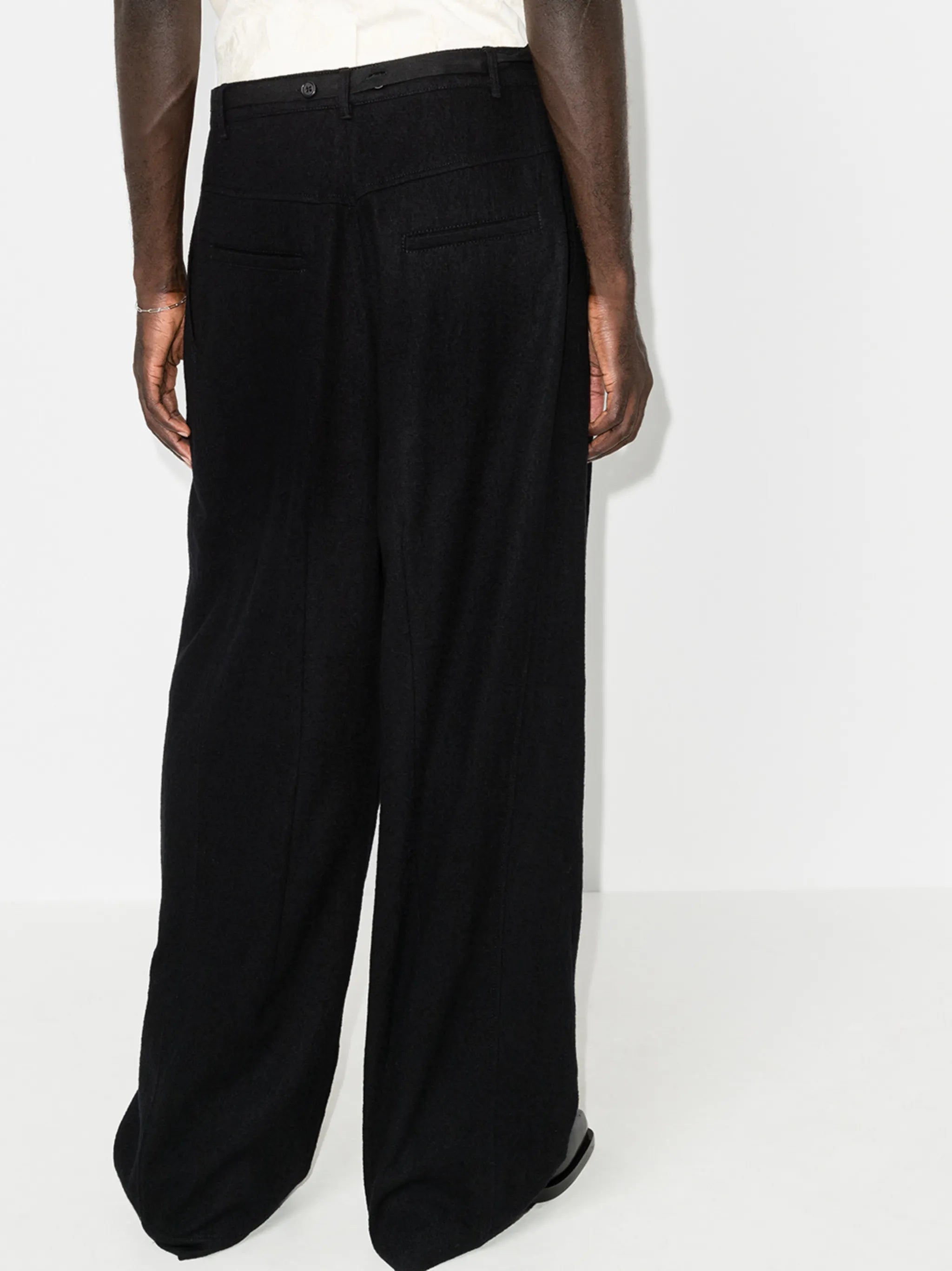 drawstring wide-leg trousers
