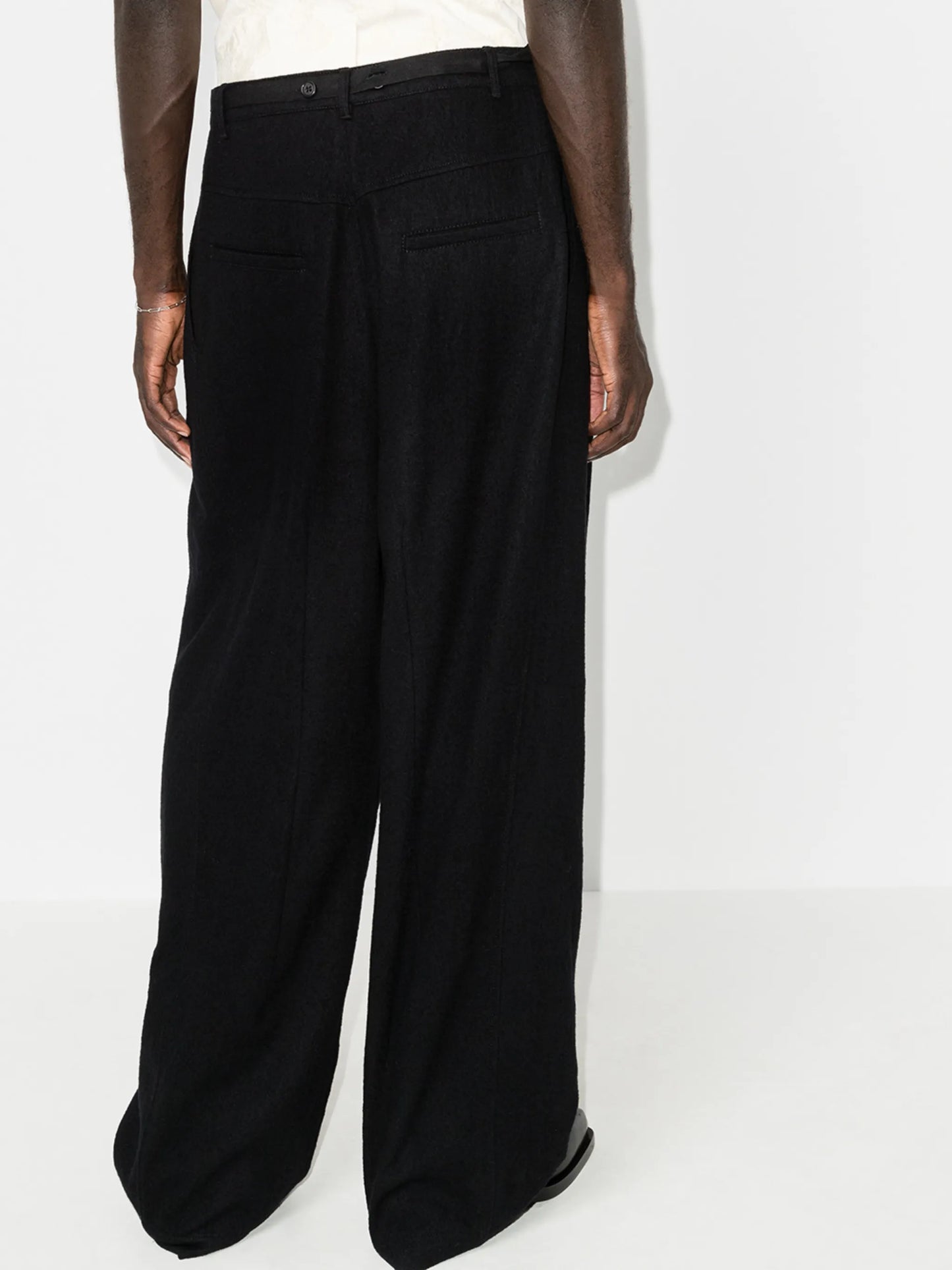 drawstring wide-leg trousers