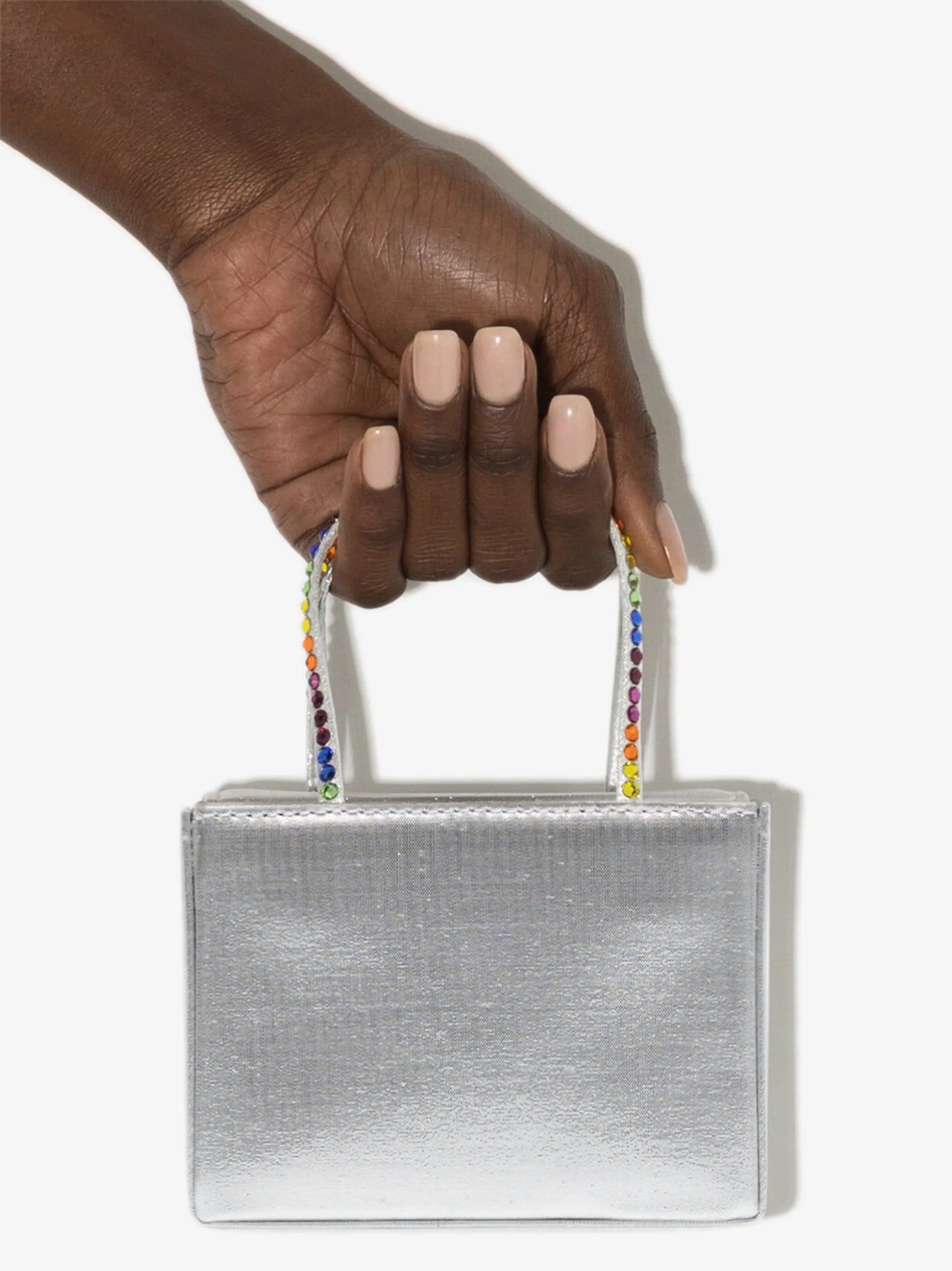satin crystal-embellished mini bag