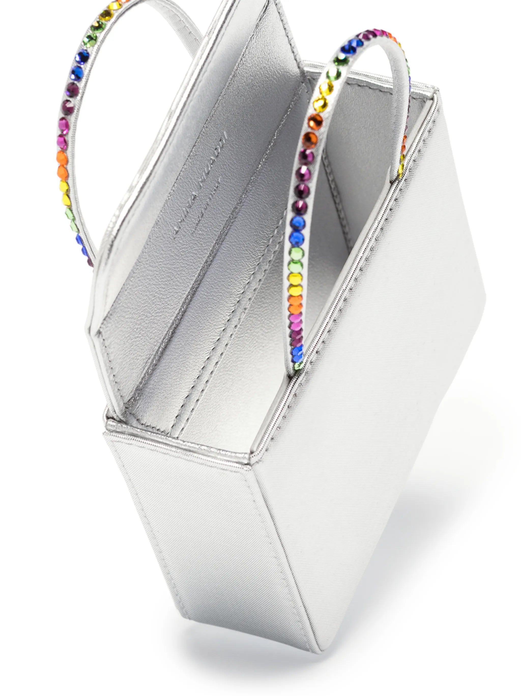 satin crystal-embellished mini bag