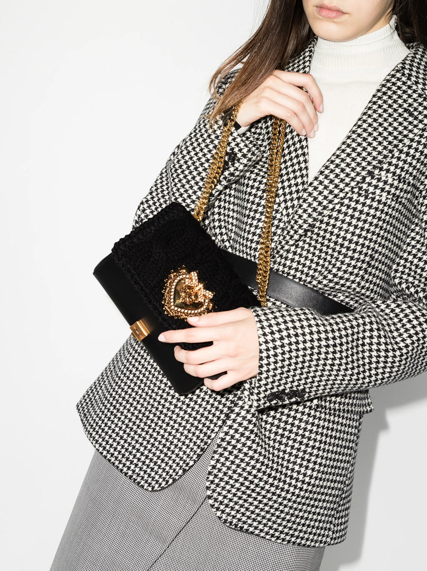 knit-effect Devotion shoulder bag