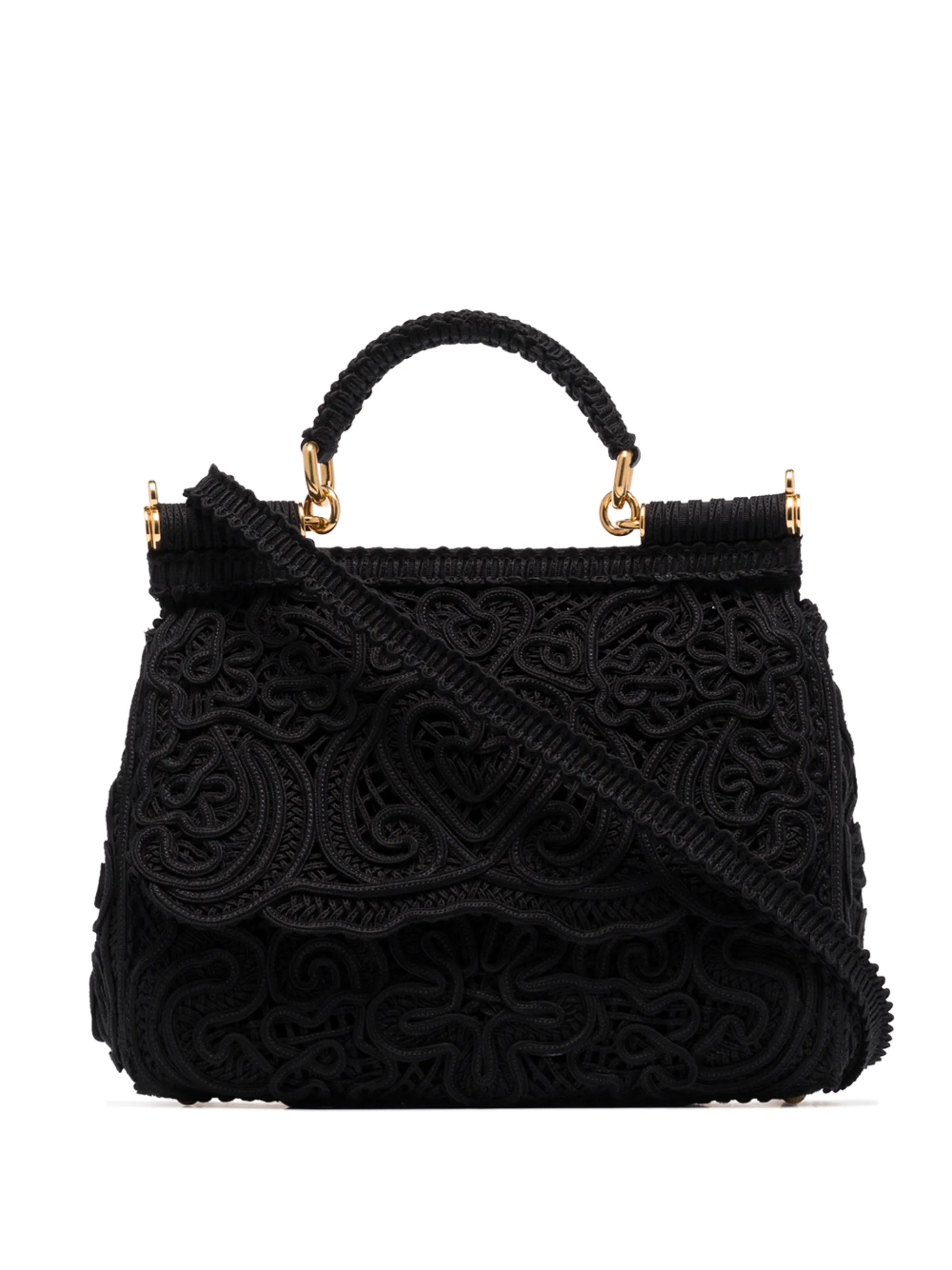 medium Sicily lace top-handle bag