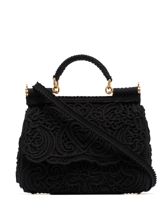 medium Sicily lace top-handle bag
