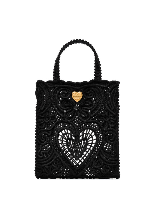 small cordonetto-lace tote bag
