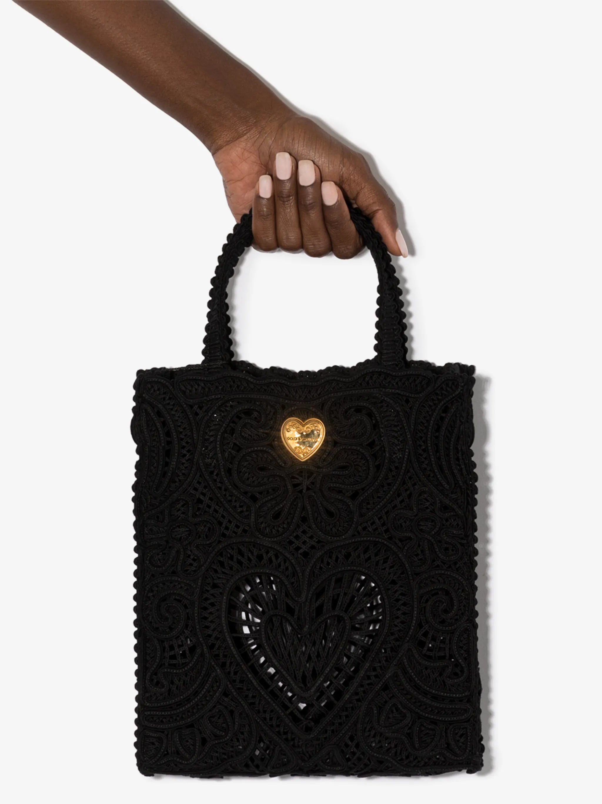 small cordonetto-lace tote bag