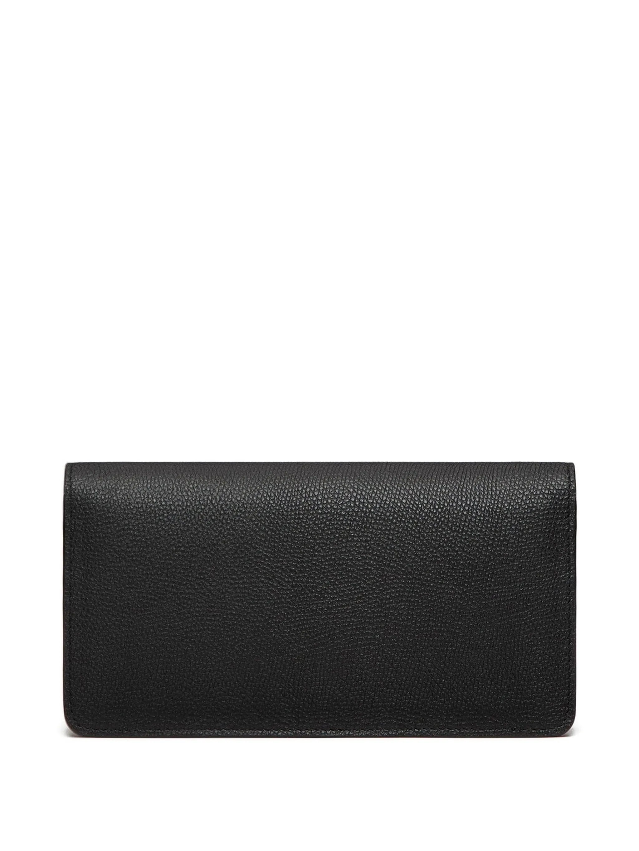 Vlogo Signature grainy calfskin wallet with chain