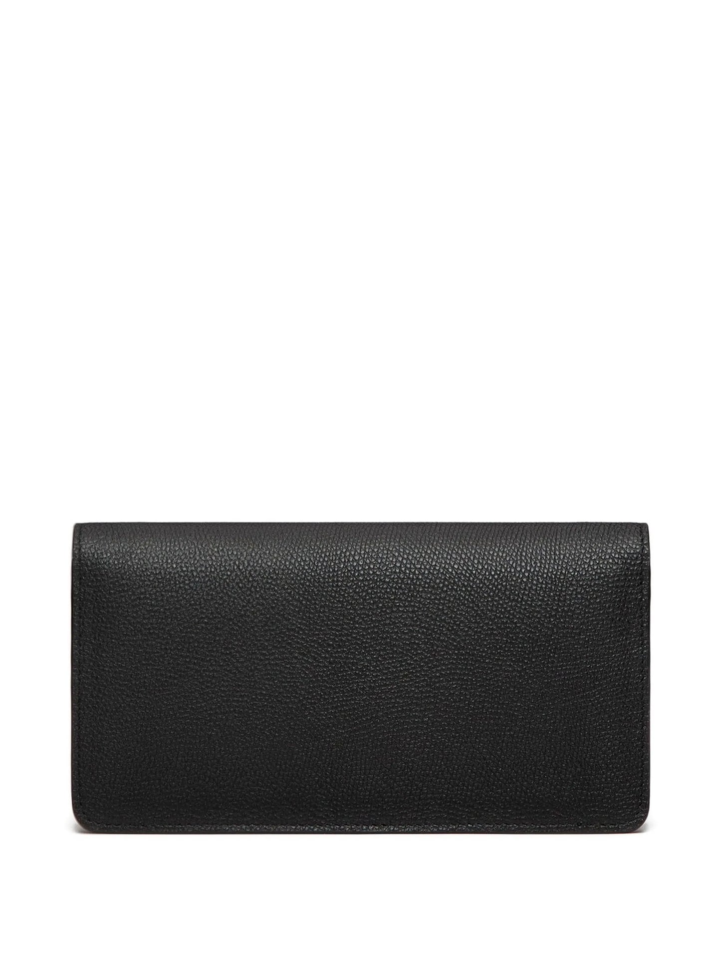 Vlogo Signature grainy calfskin wallet with chain