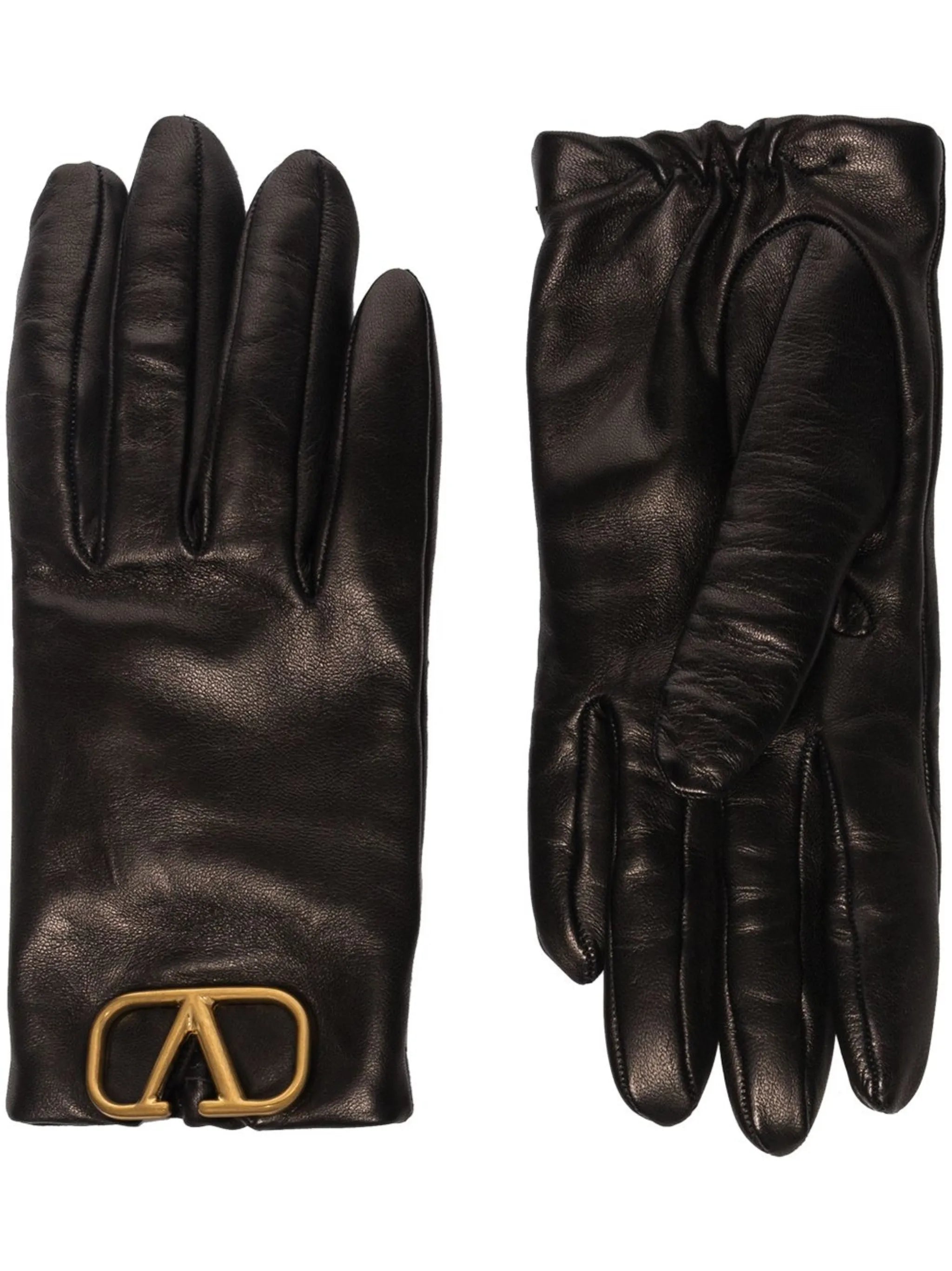 lambskin VLOGO appliqué gloves