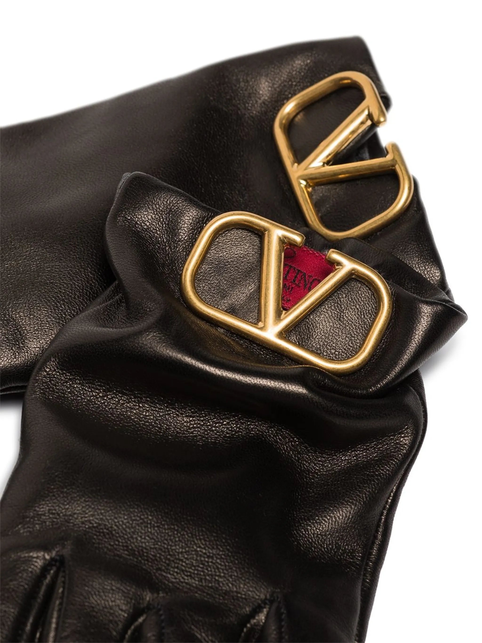 lambskin VLOGO appliqué gloves