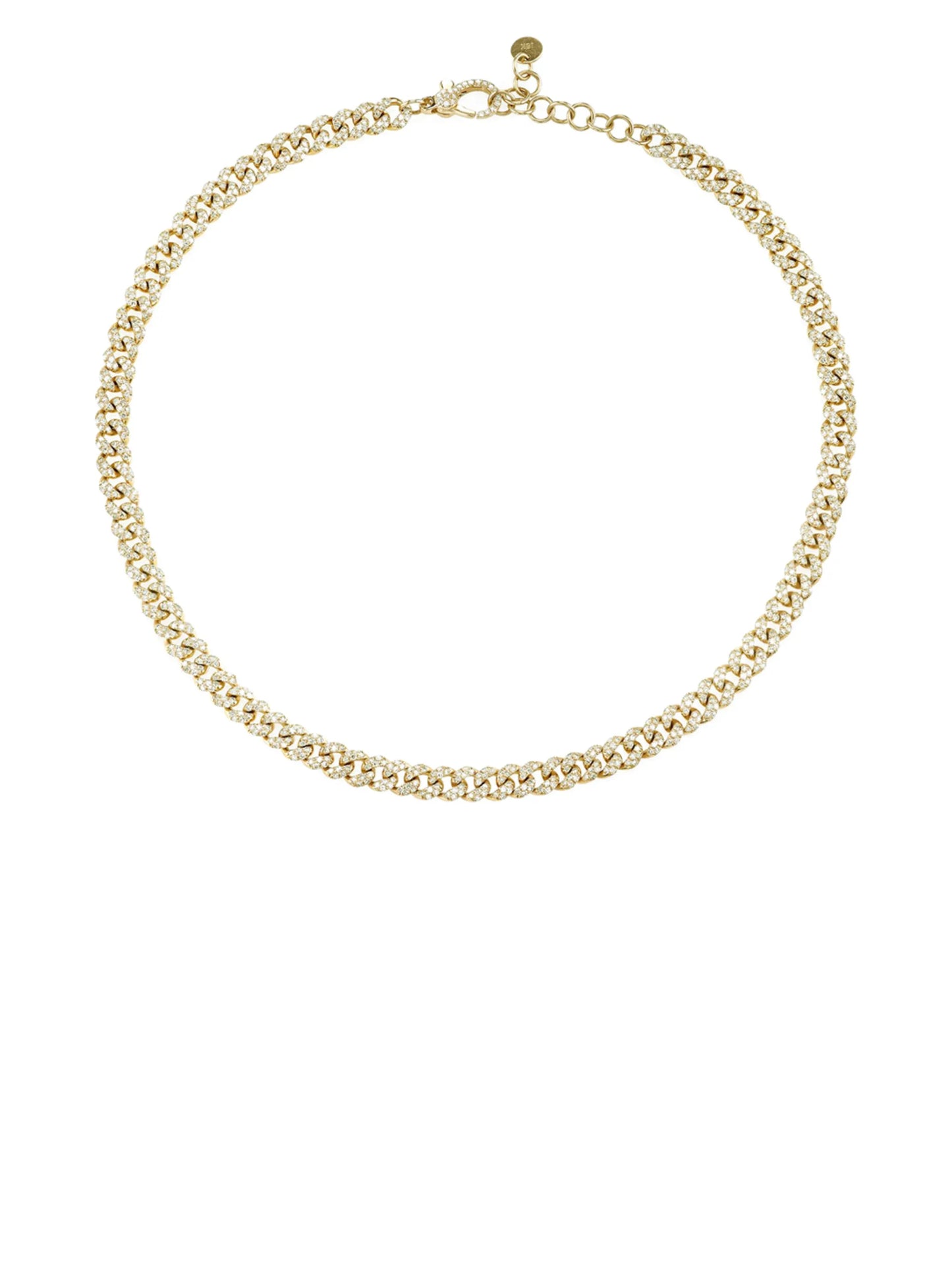 18kt yellow gold pavé diamond curb chain choker