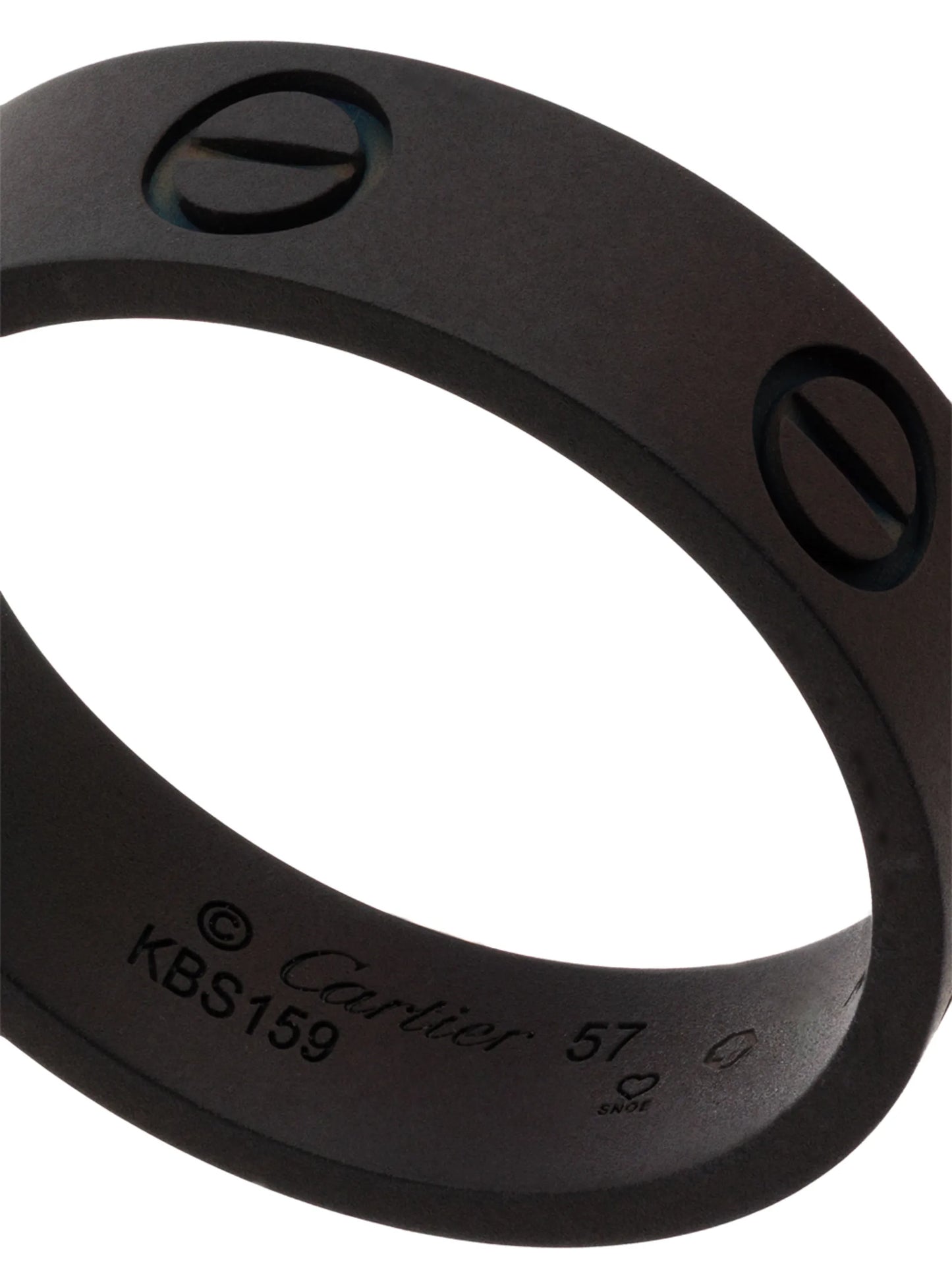 customised pre-owned 18kt white gold Cartier Love ring