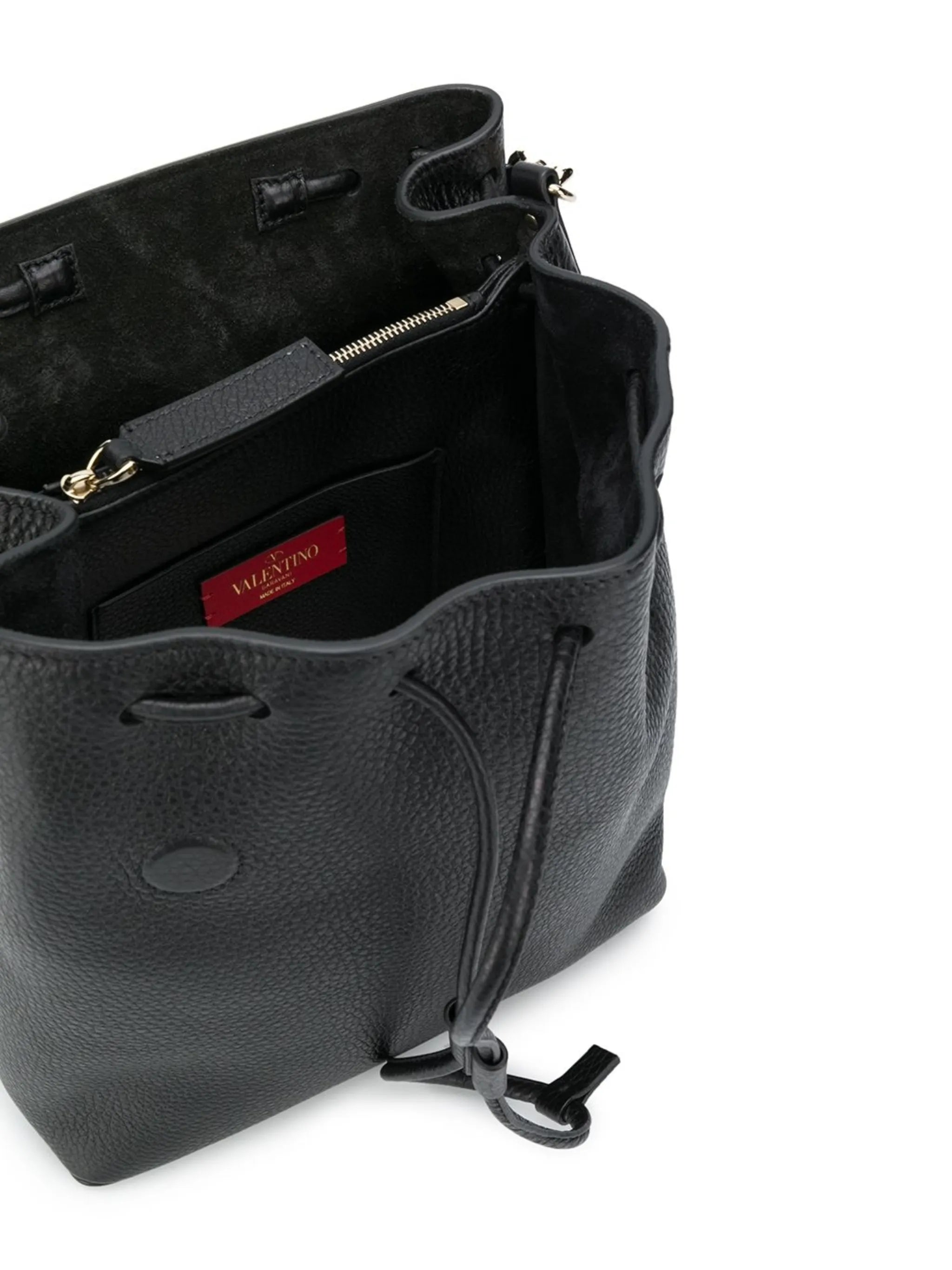 Rockstud pebbled leather backpack