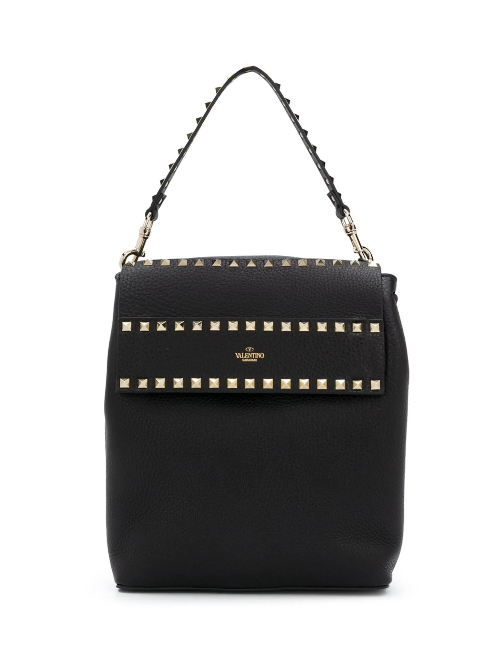 Rockstud pebbled leather backpack