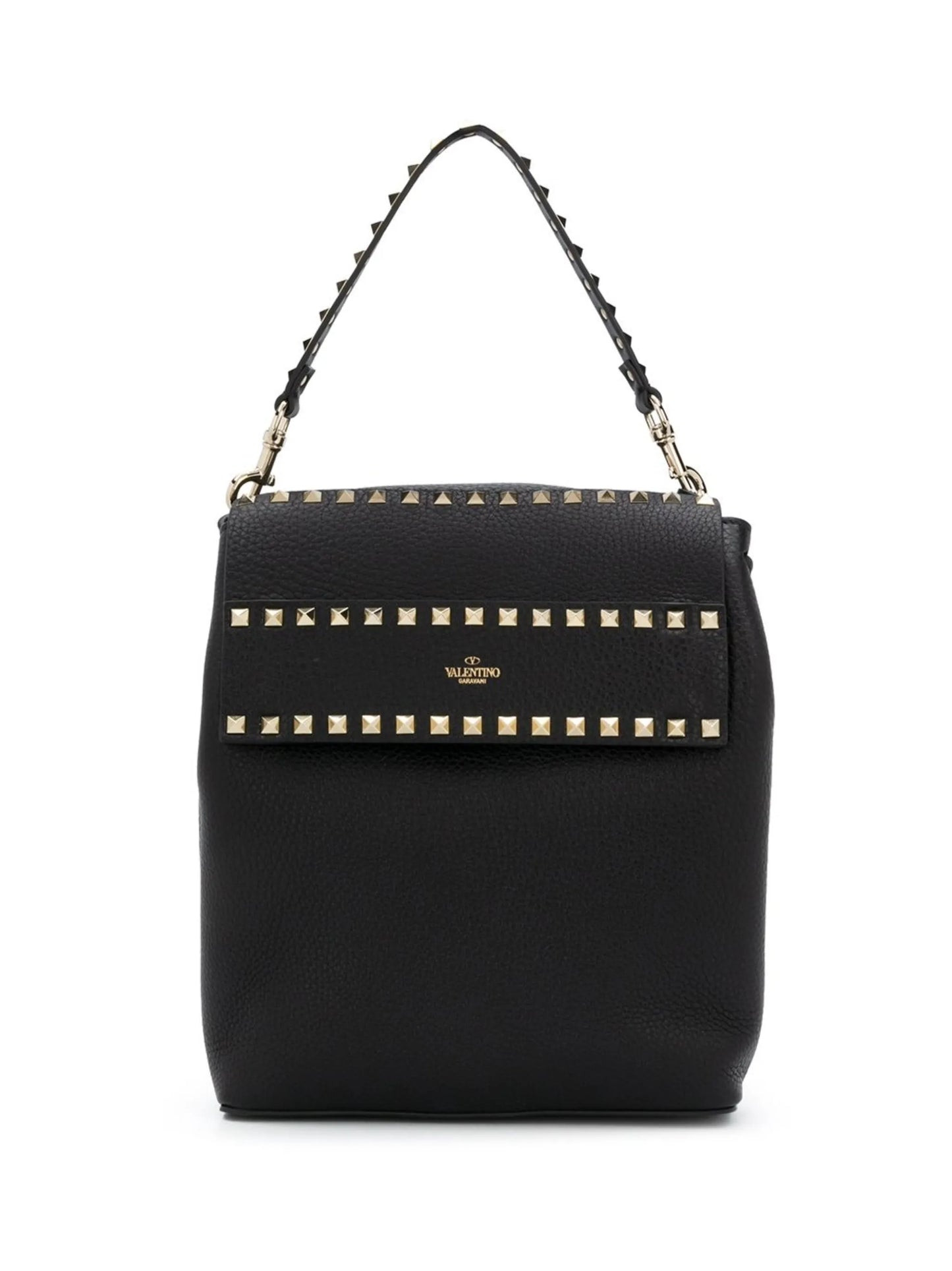 Rockstud pebbled leather backpack