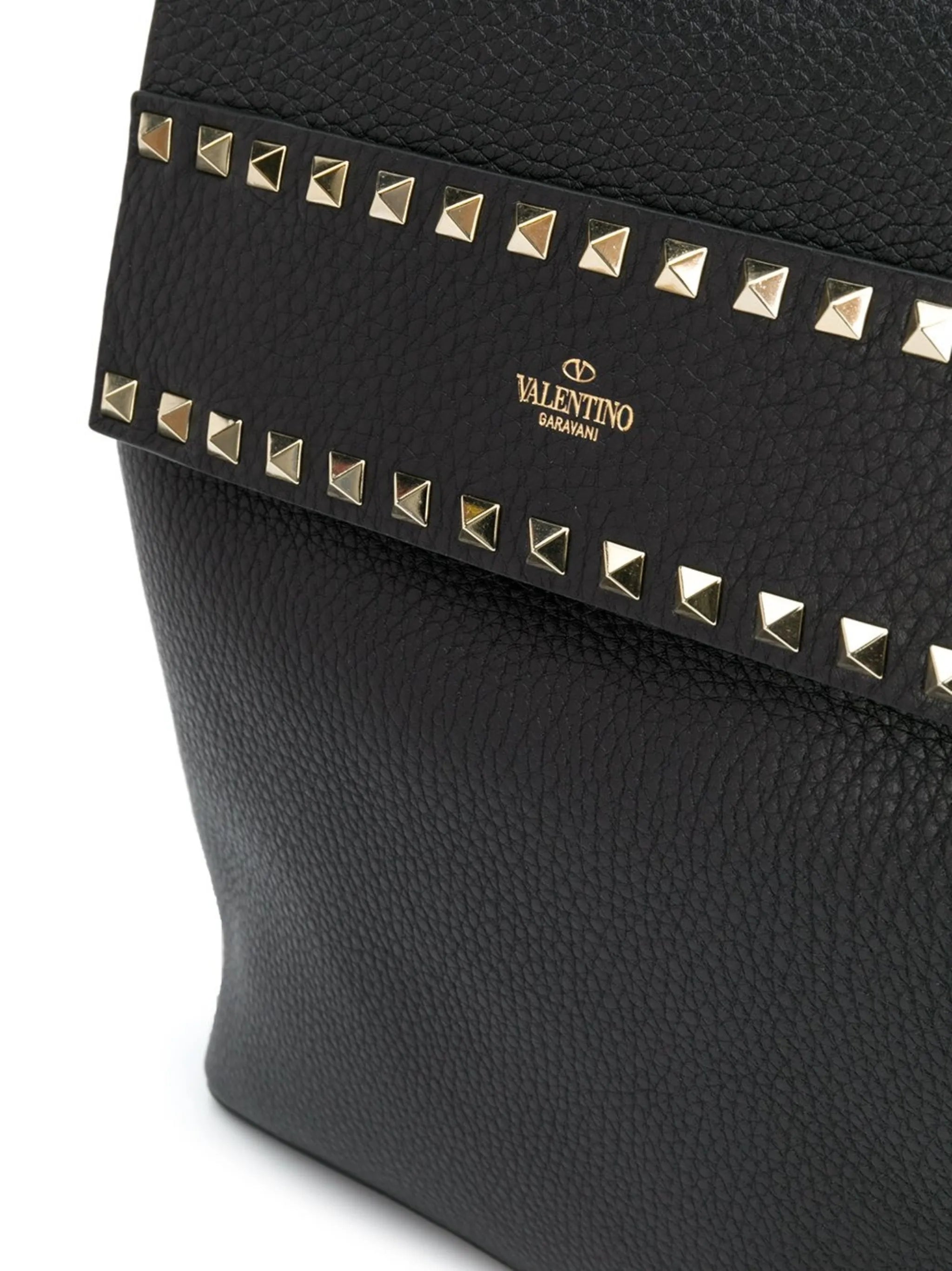 Rockstud pebbled leather backpack