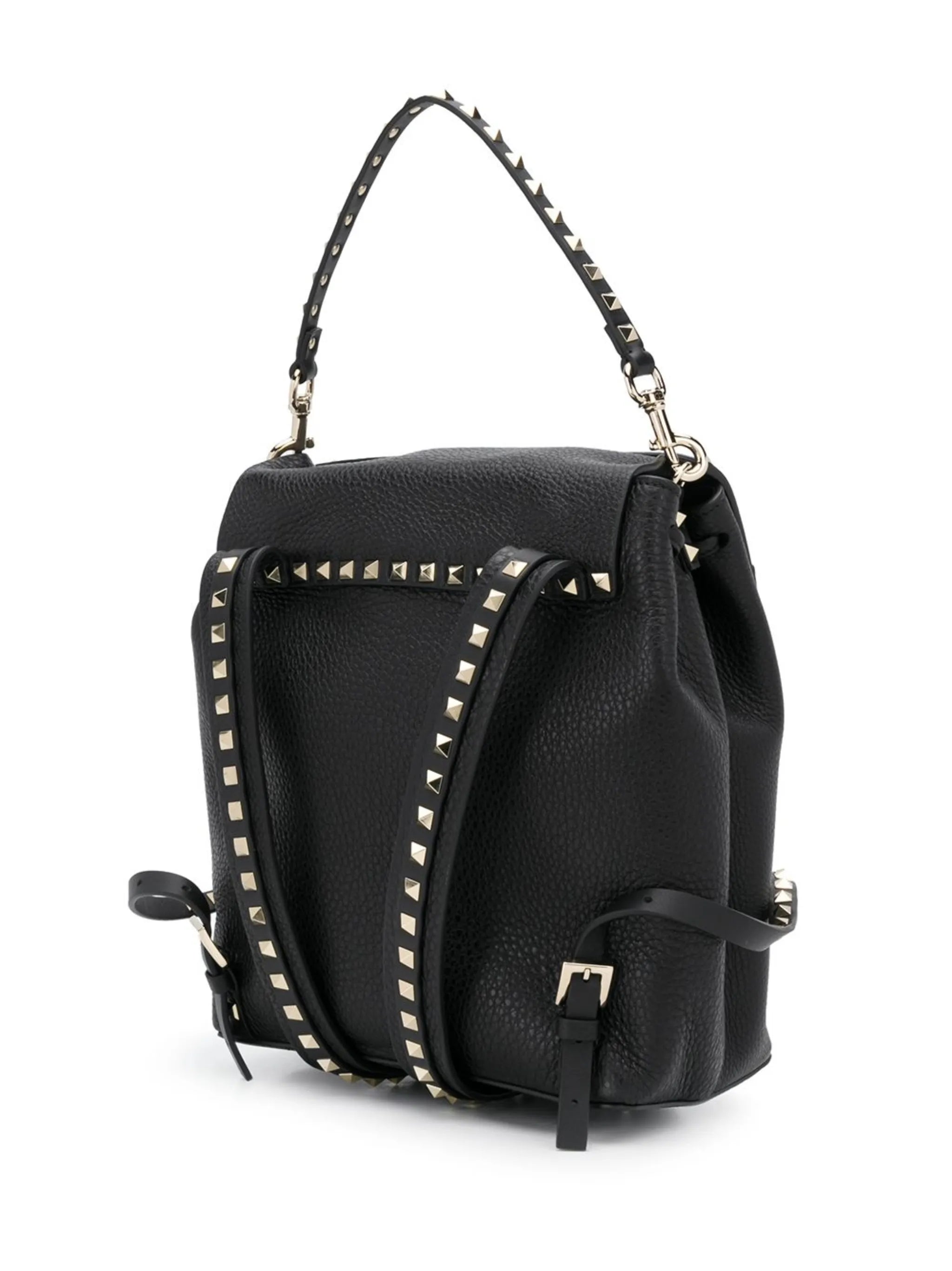 Rockstud pebbled leather backpack