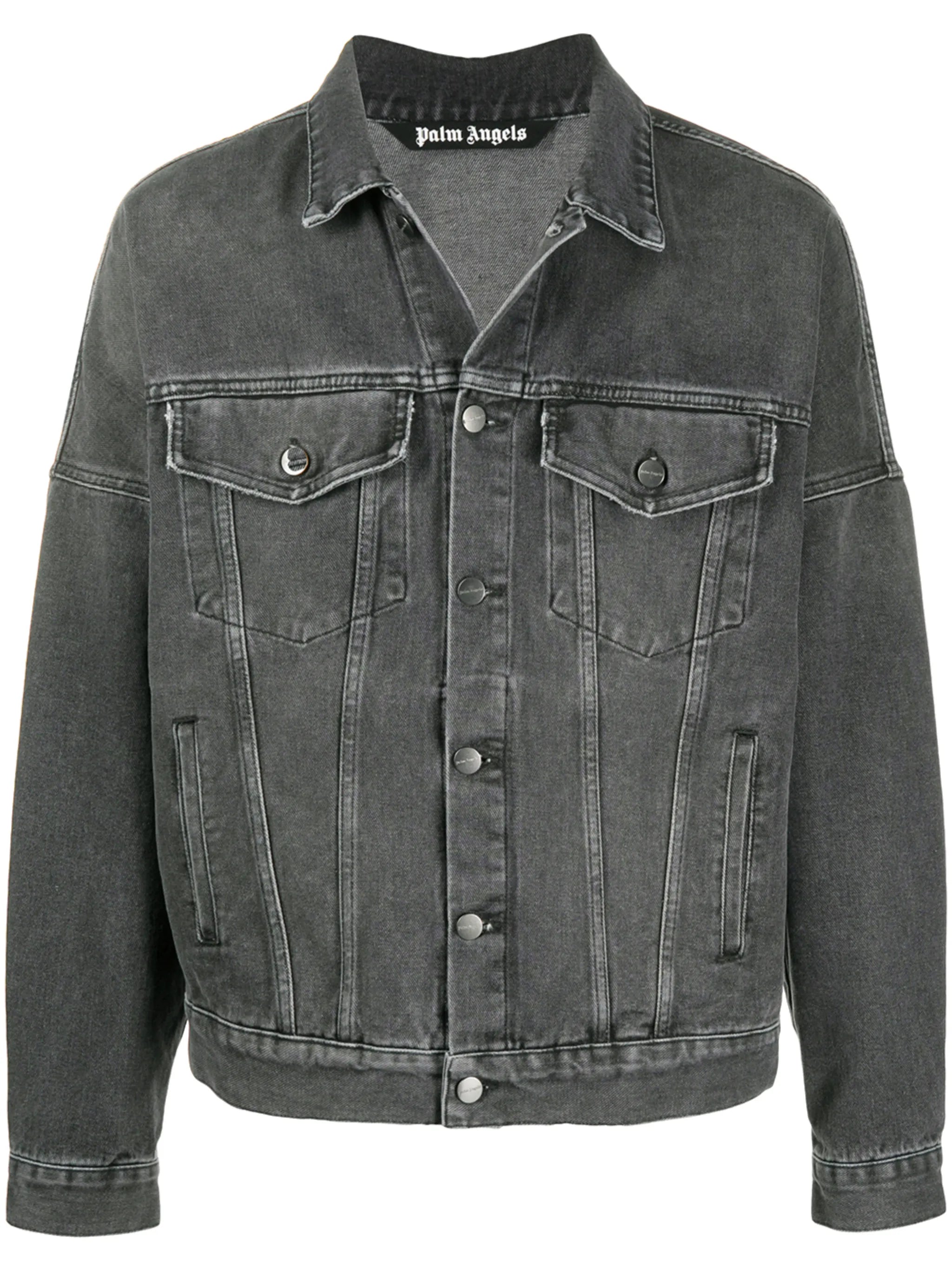 logo-print denim jacket