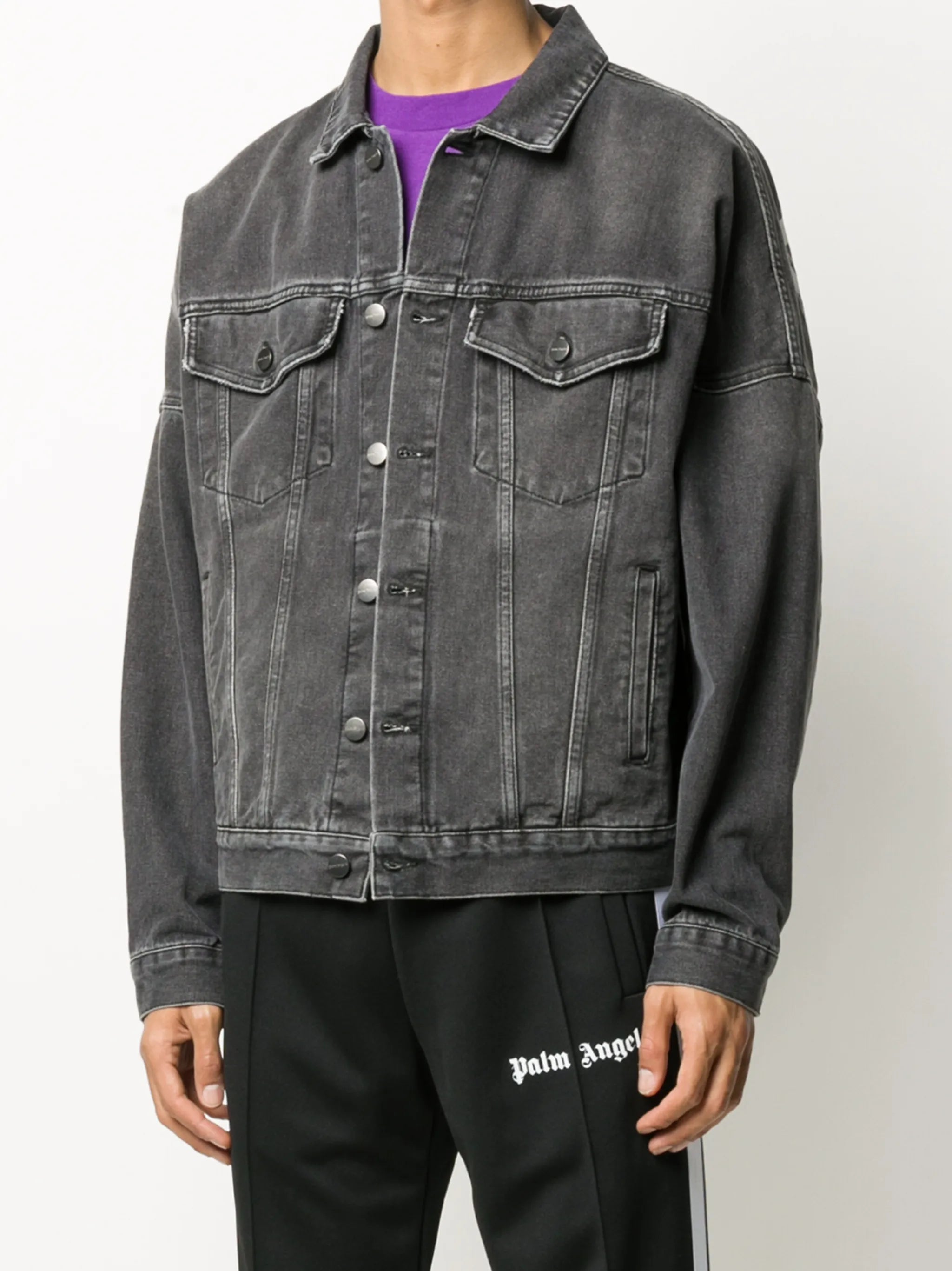 logo-print denim jacket