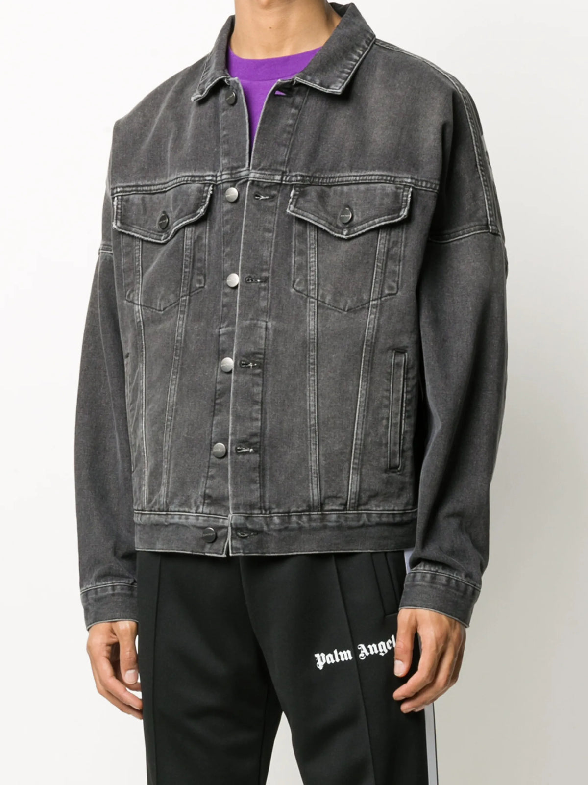 back logo over denim JKT