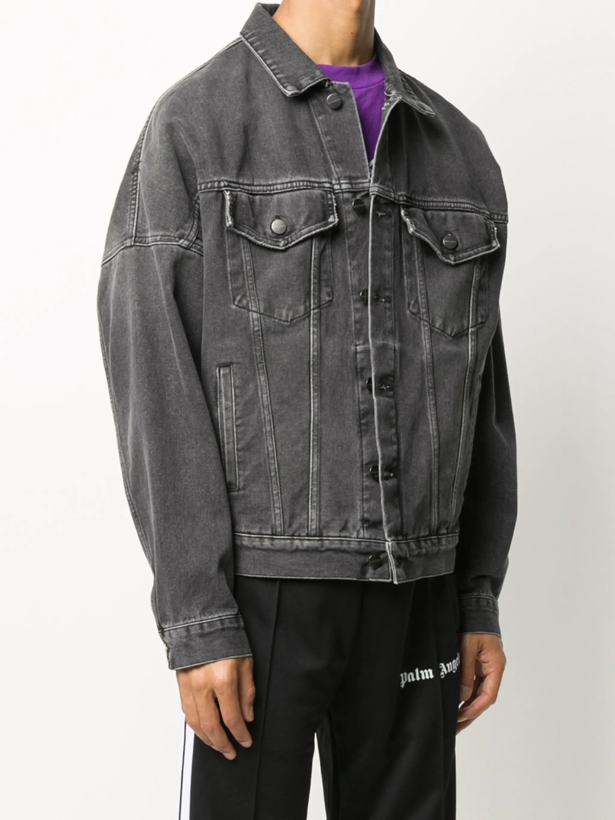 back logo over denim JKT