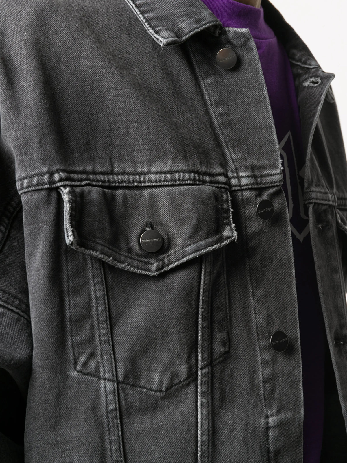 back logo over denim JKT