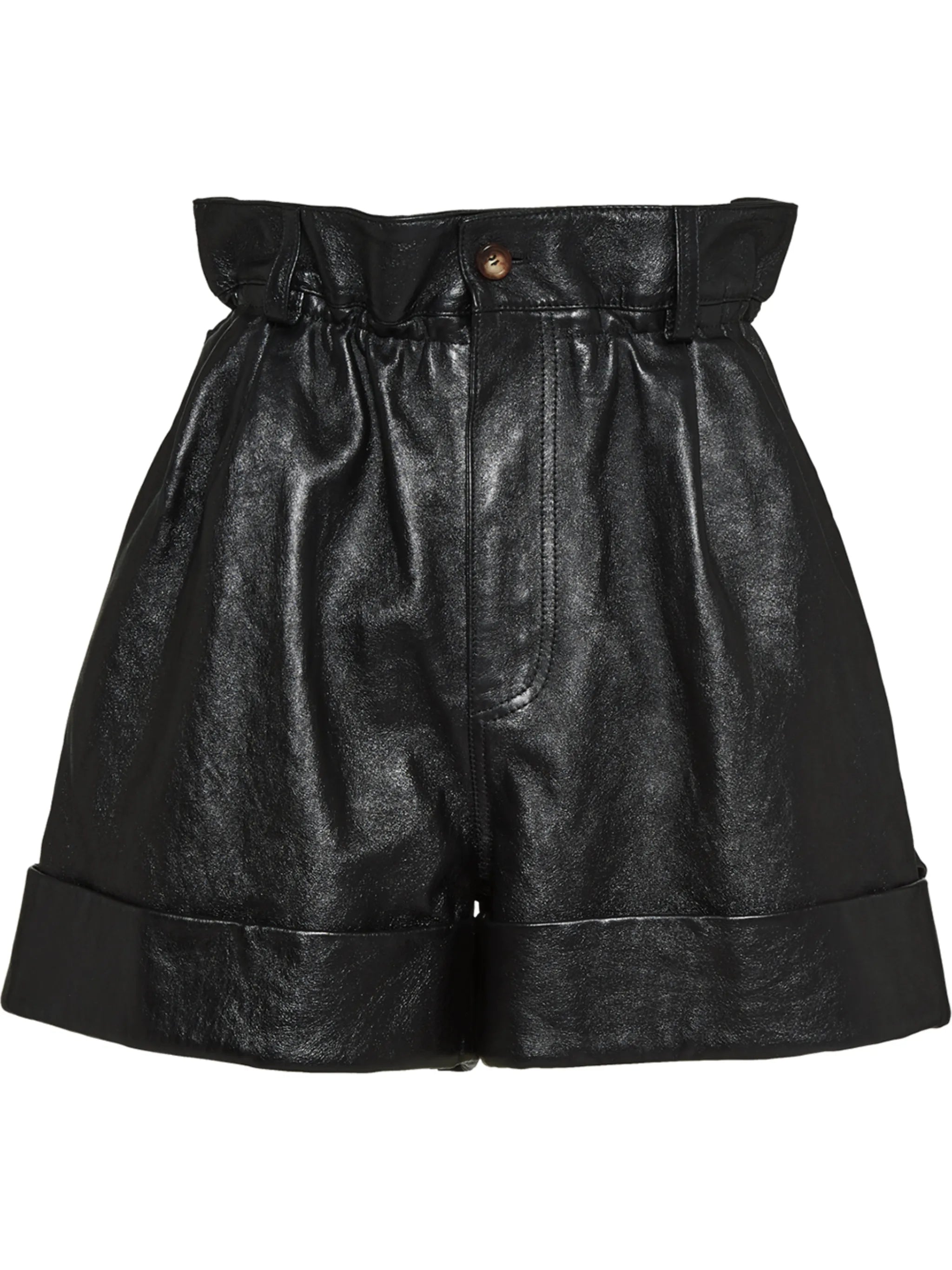 lambskin leather shorts