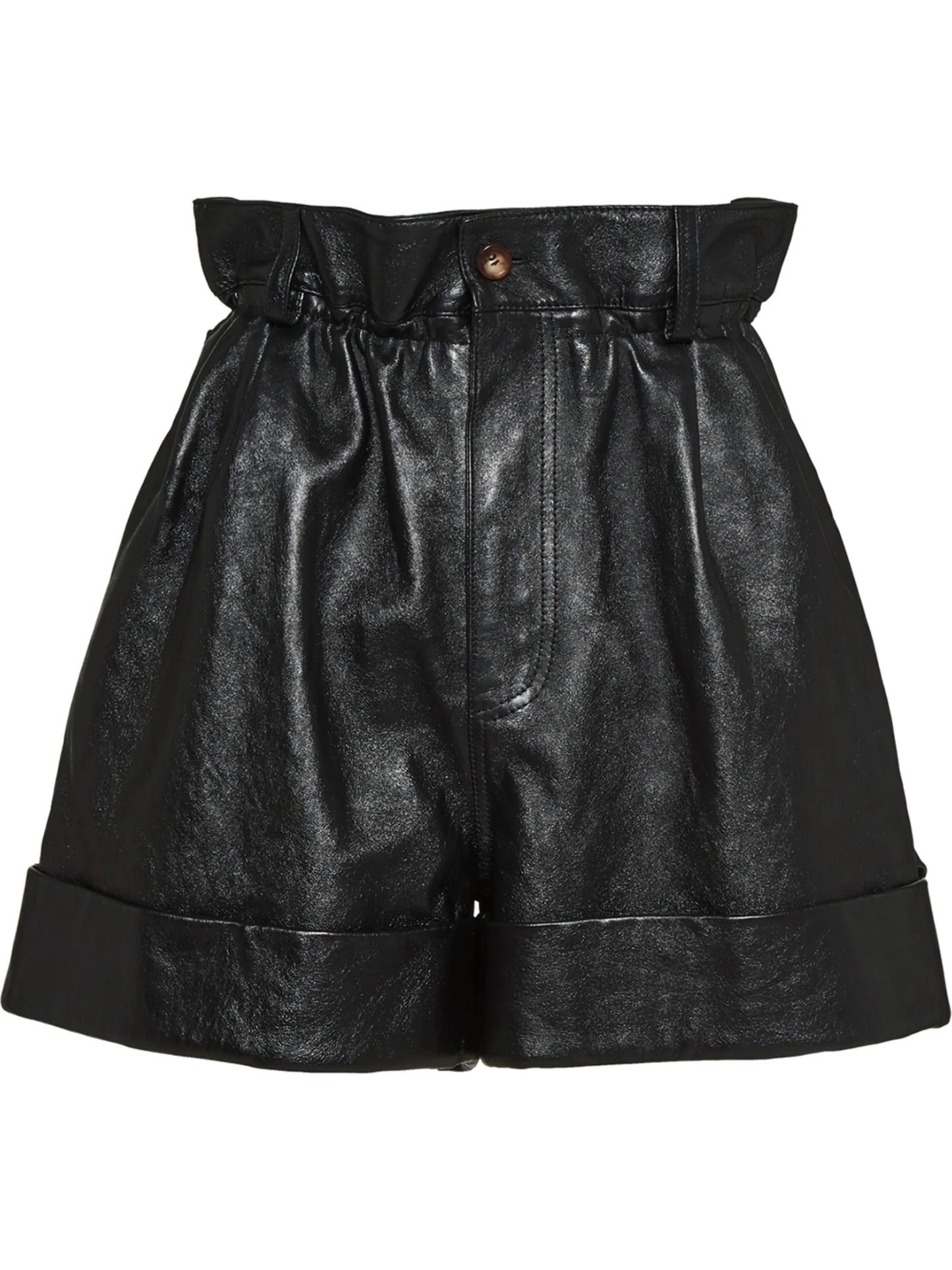 lambskin leather shorts