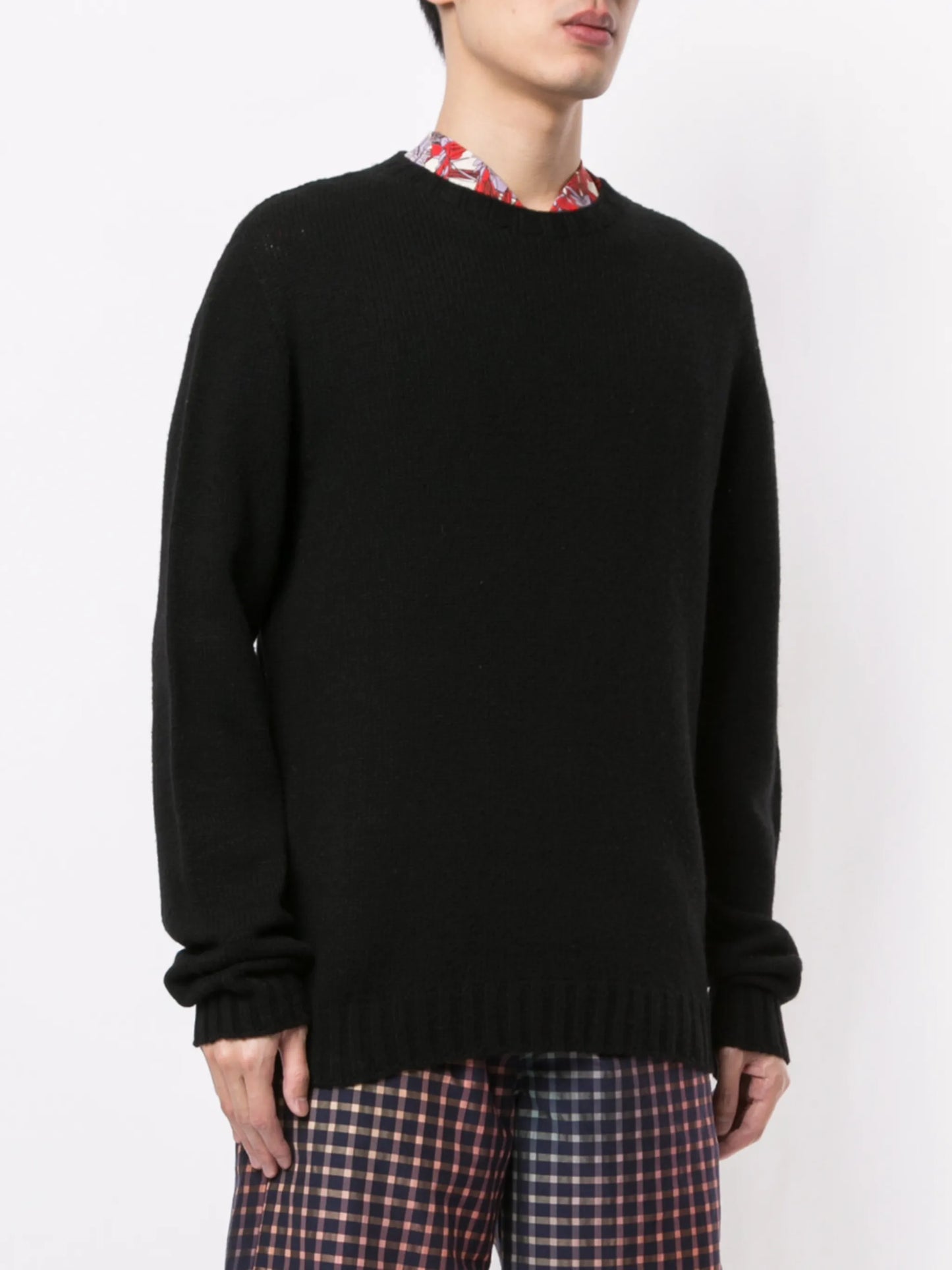 curved-logo wool-blend jumper