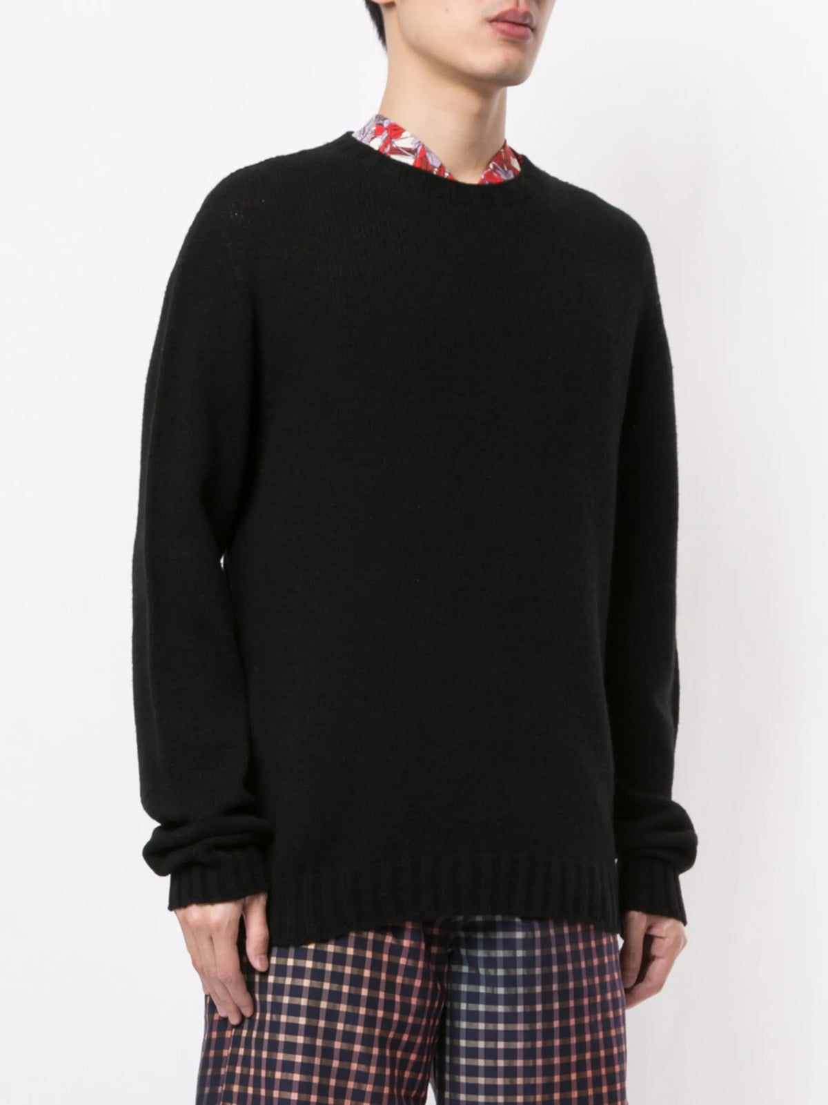 curved-logo wool-blend jumper
