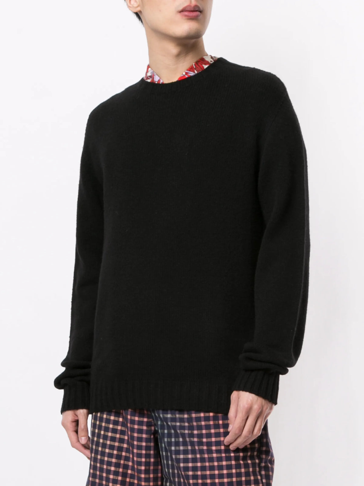 curved-logo wool-blend jumper