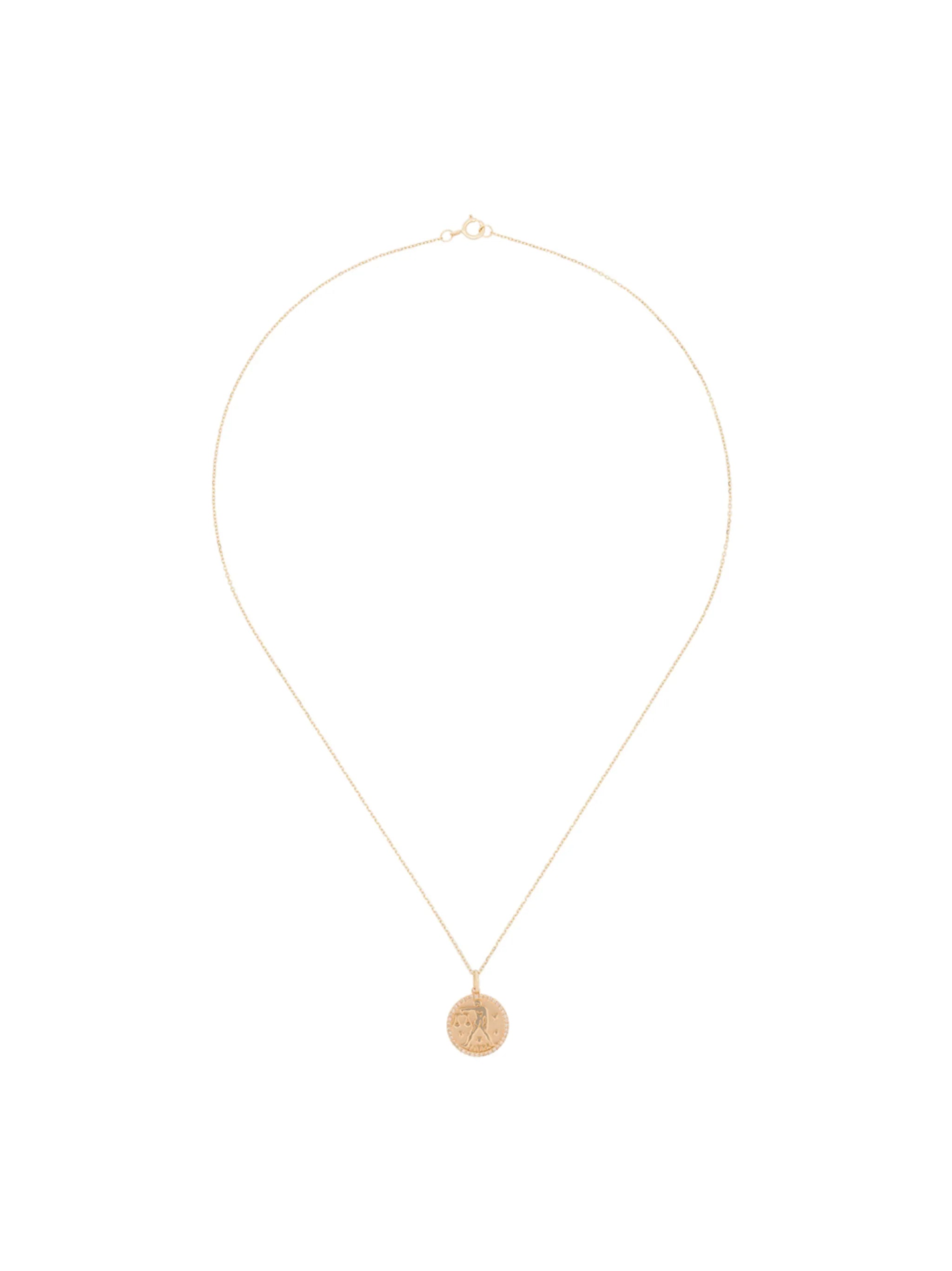 14kt yellow gold Libra zodiac necklace