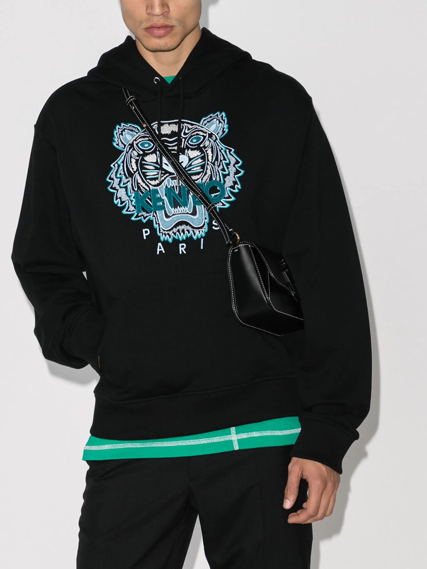 Tiger logo-embroidered hoodie
