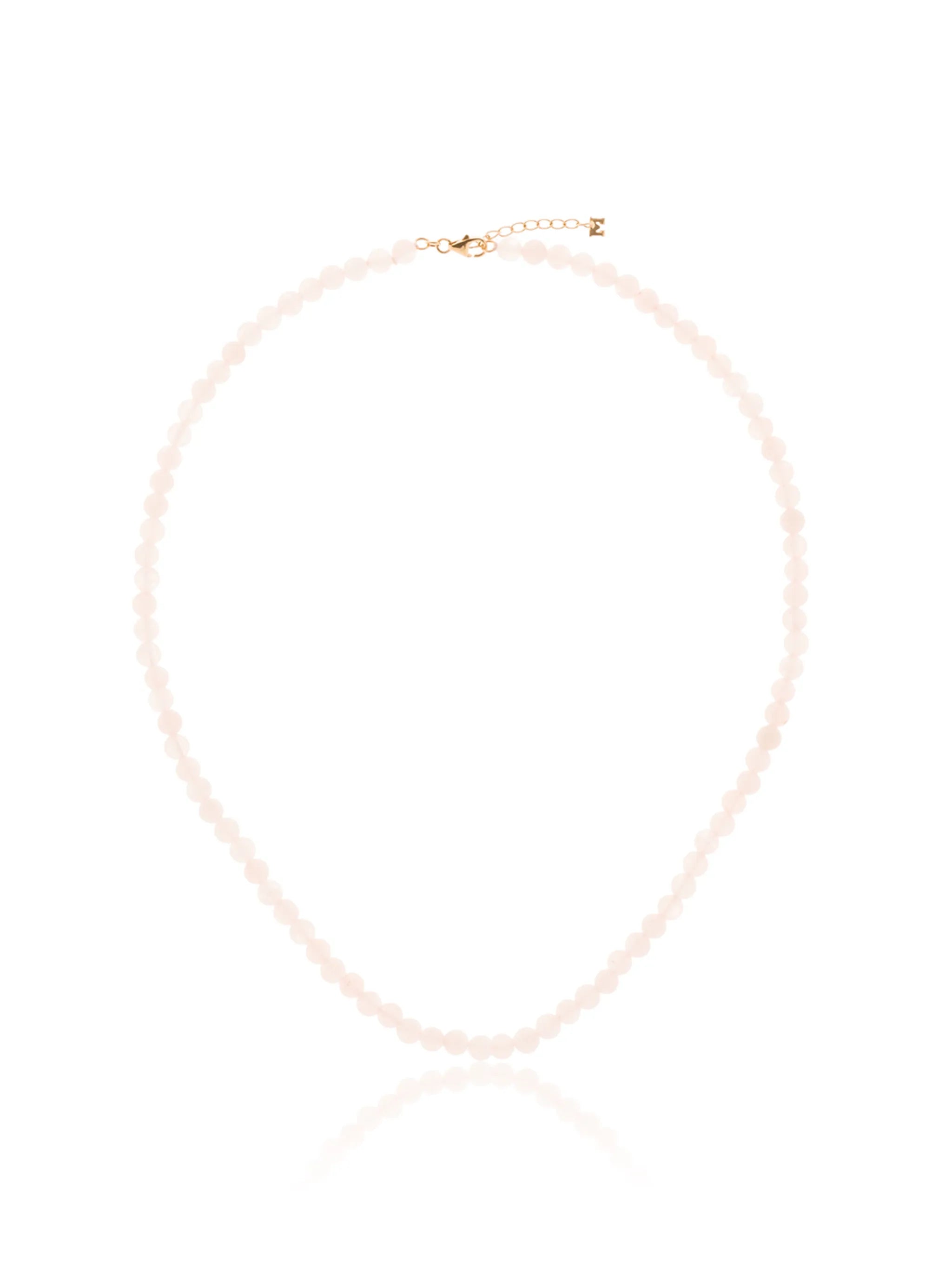 14kt yellow gold rose quartz necklace