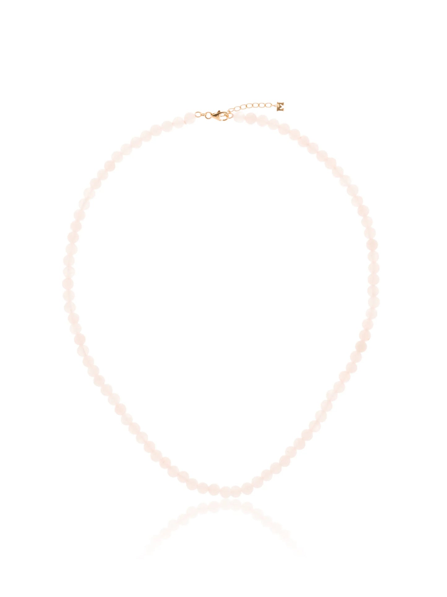 14kt yellow gold rose quartz necklace