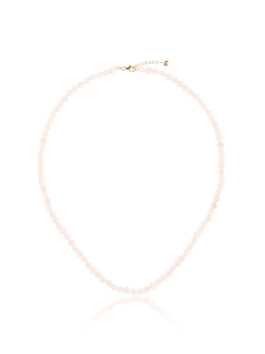 14kt yellow gold rose quartz necklace