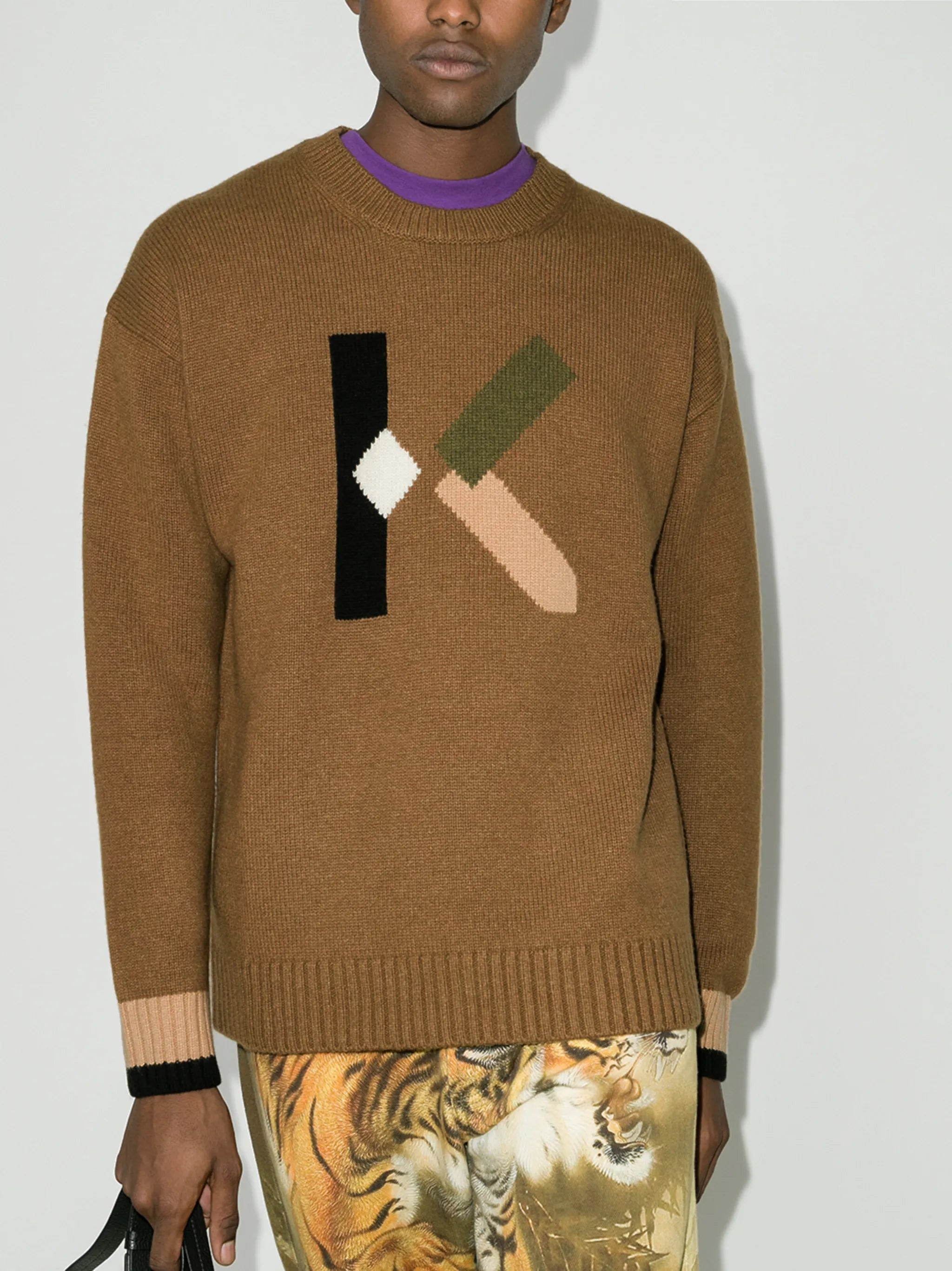 logo intarsia-knit jumper