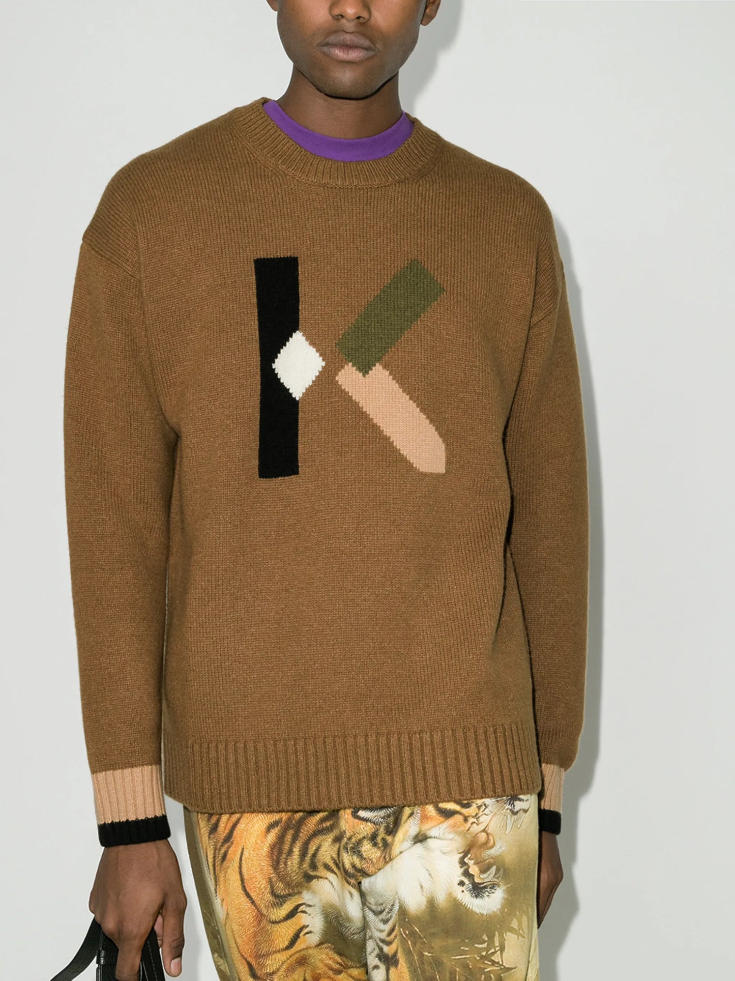 logo intarsia-knit jumper