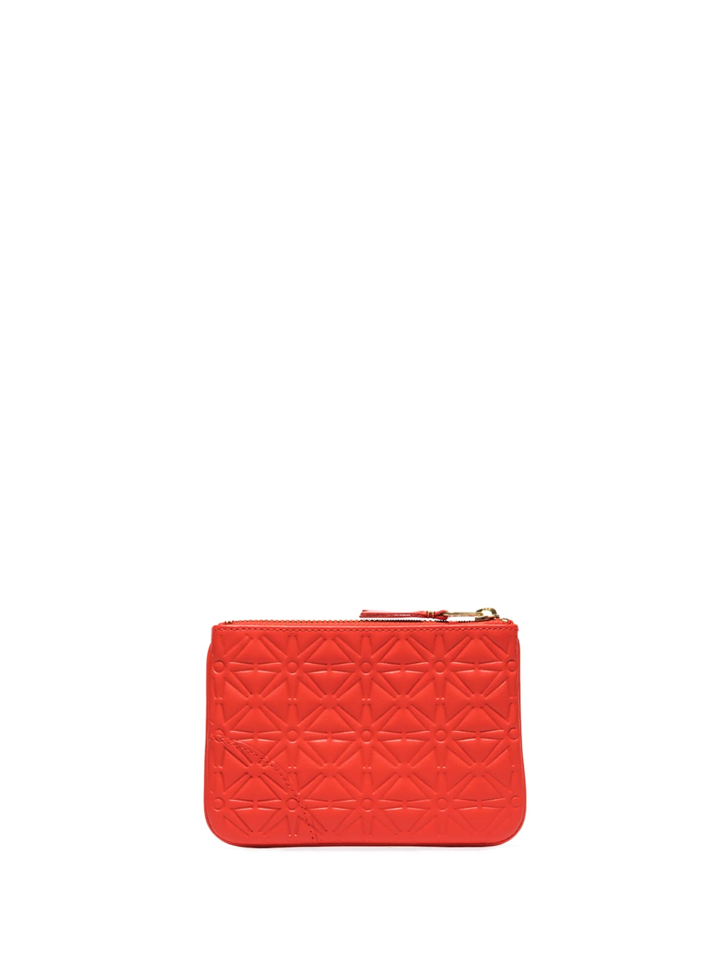 embossed-pattern leather pouch