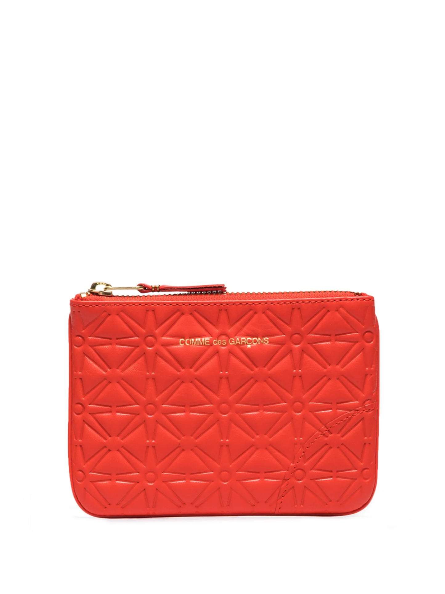 embossed-pattern leather pouch