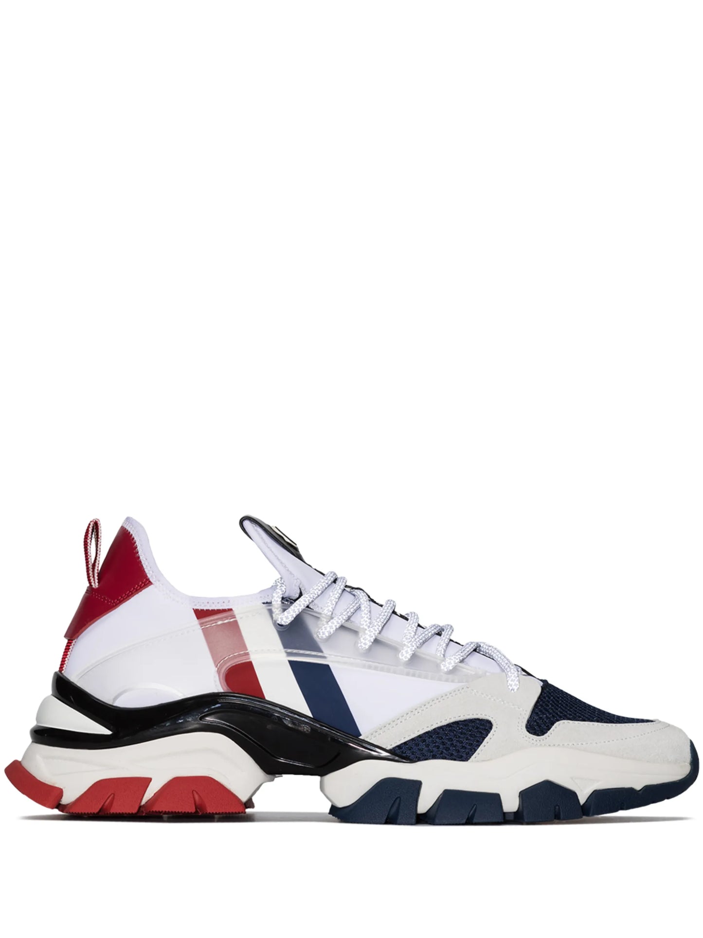 mesh panelled lace-up sneakers