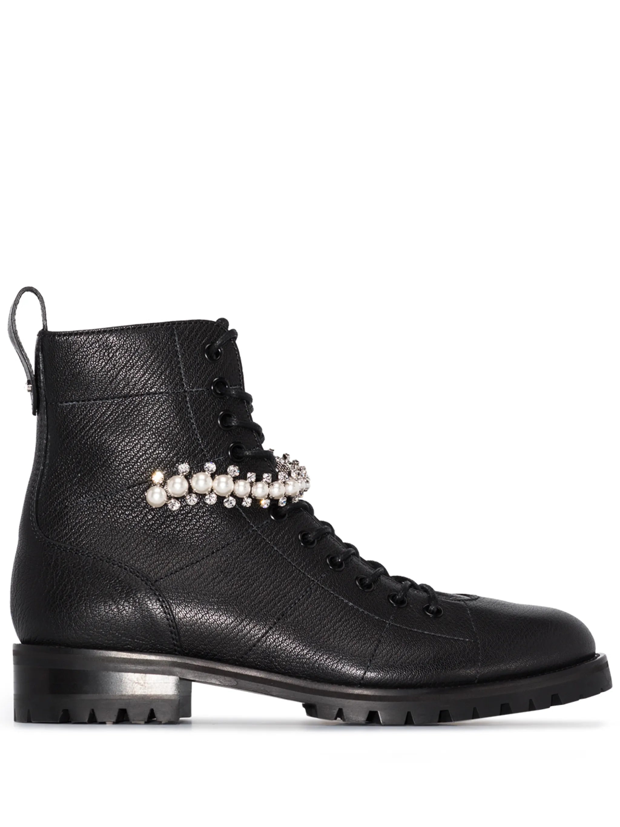 Cruz pearl-detail combat boots