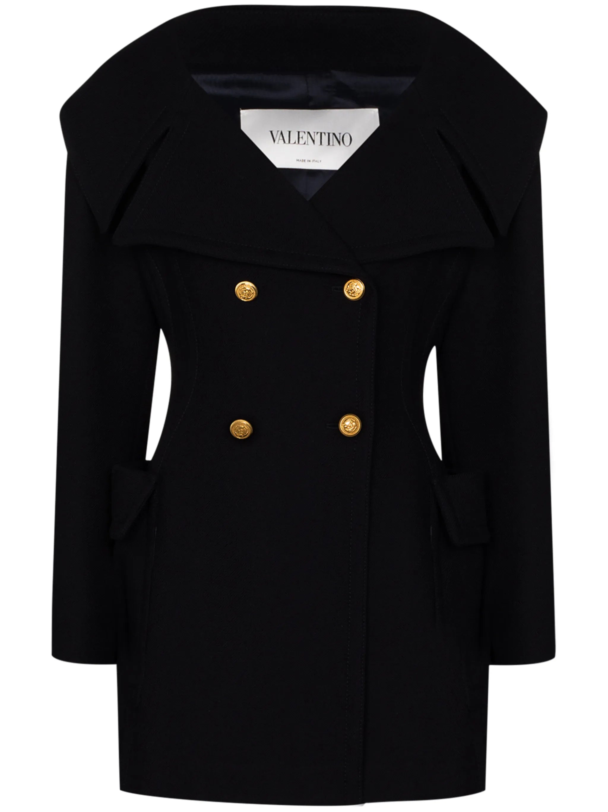 double-breasted V-neck short coat