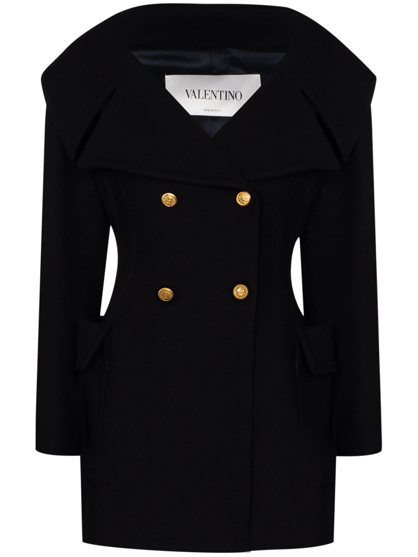 double-breasted V-neck short coat